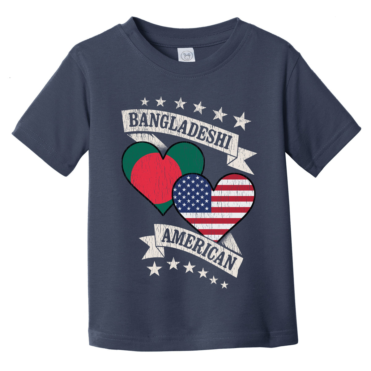 Bangladeshi American Heart Flags Bangladesh America Infant Toddler T-Shirt