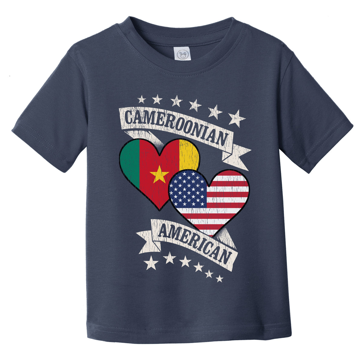 Cameroonian American Heart Flags Cameroon America Infant Toddler T-Shirt