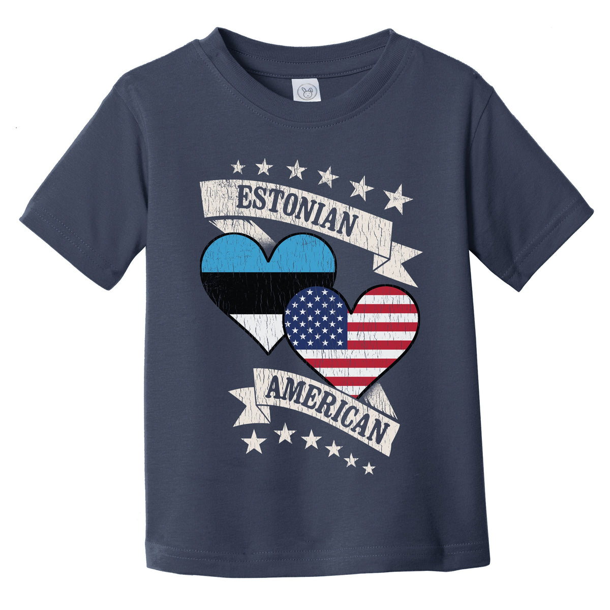 Estonian American Heart Flags Estonia America Infant Toddler T-Shirt
