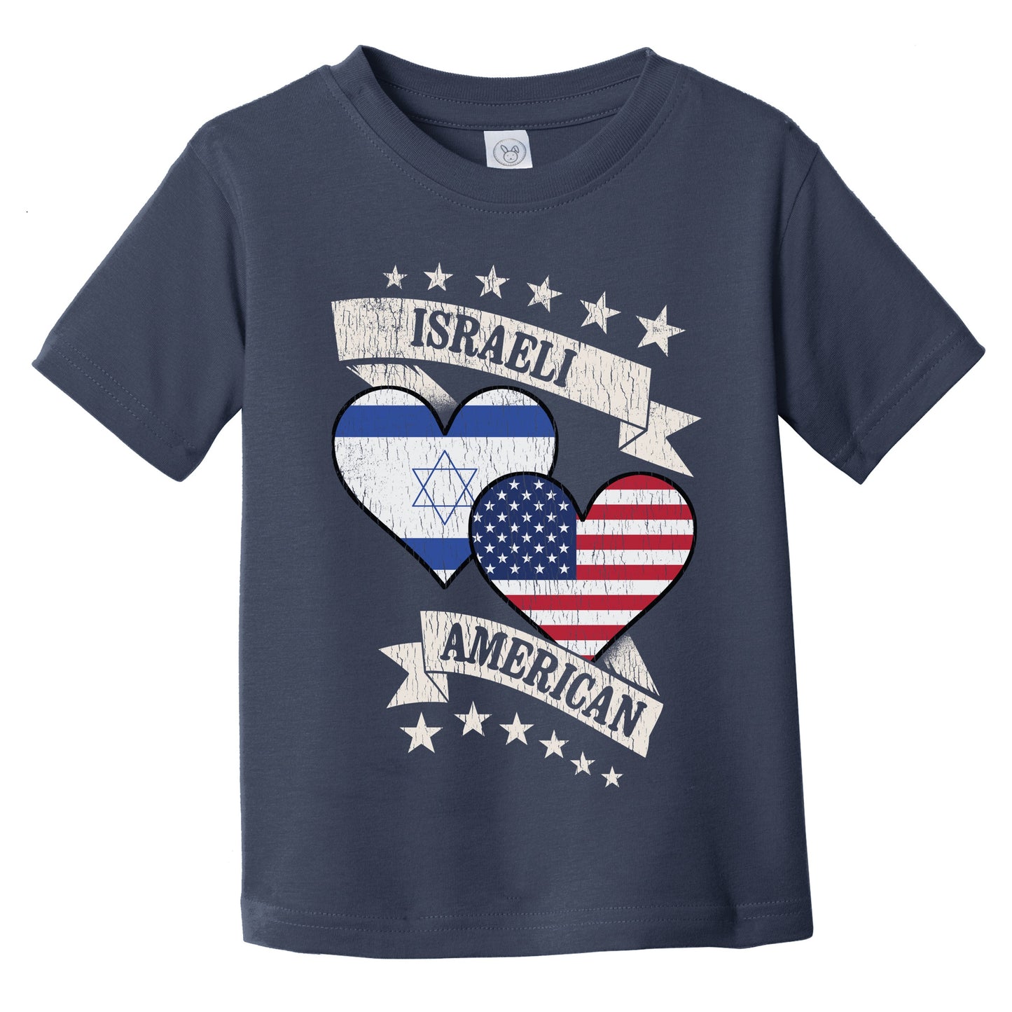 Israeli American Heart Flags Israel America Infant Toddler T-Shirt