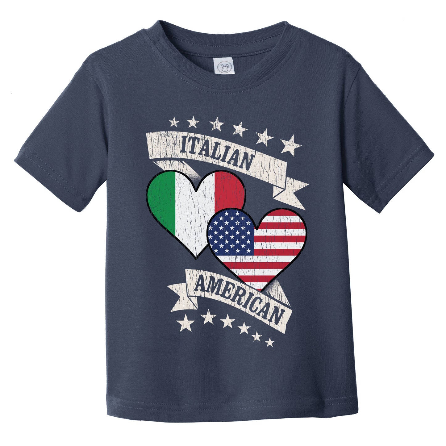 Italian American Heart Flags Italy America Infant Toddler T-Shirt
