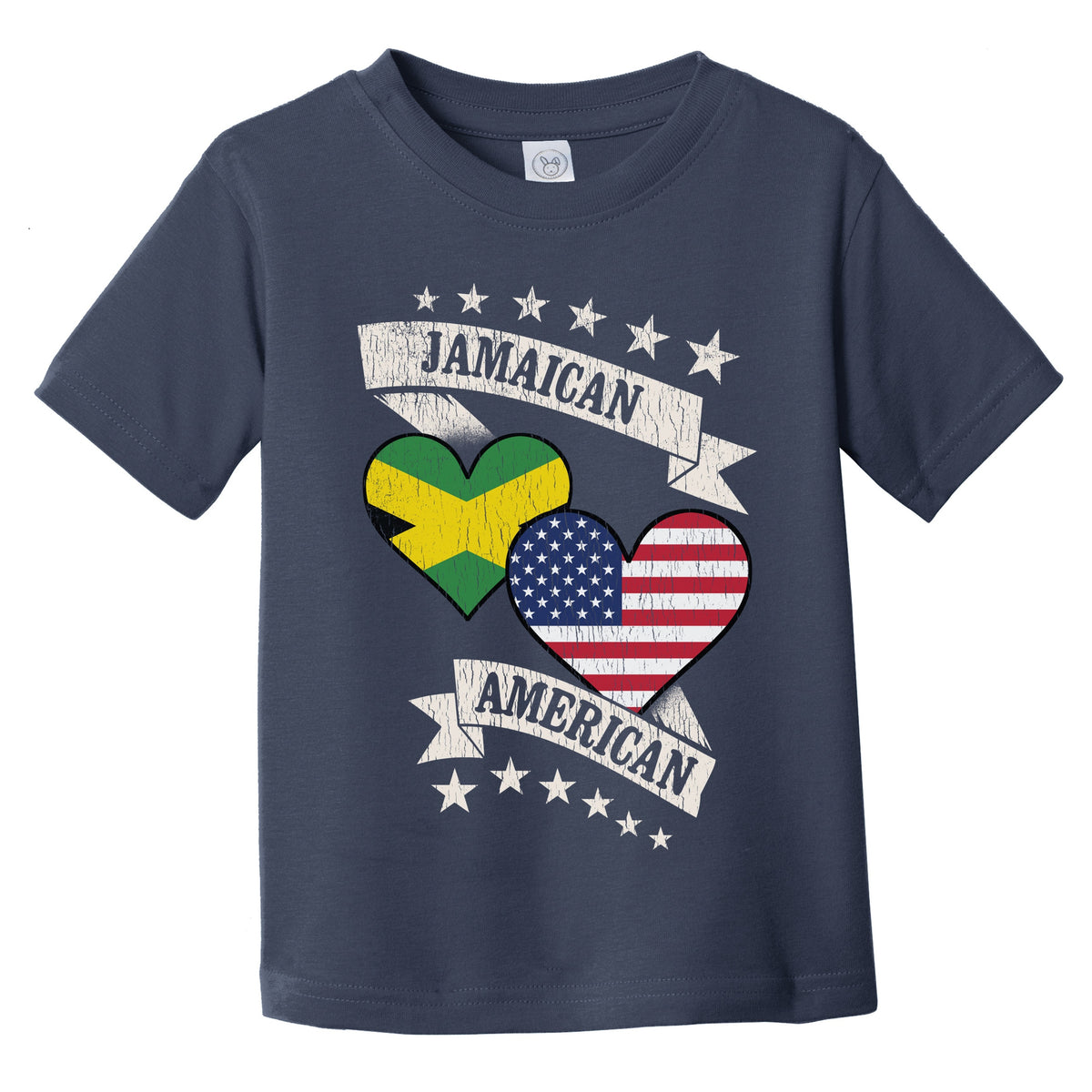 Jamaican American Heart Flags Jamaica America Infant Toddler T-Shirt