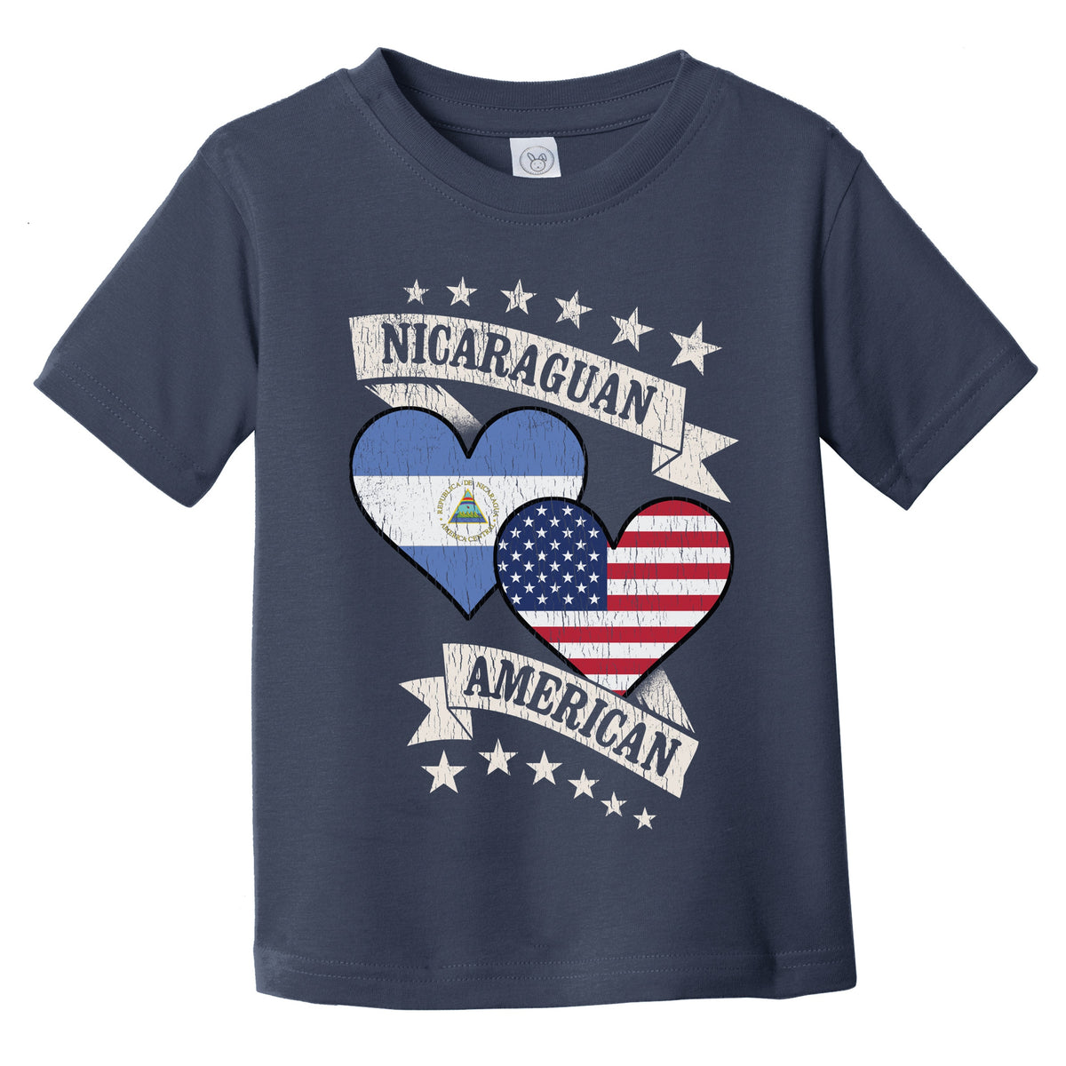 Nicaraguan American Heart Flags Nicaragua America Infant Toddler T-Shirt