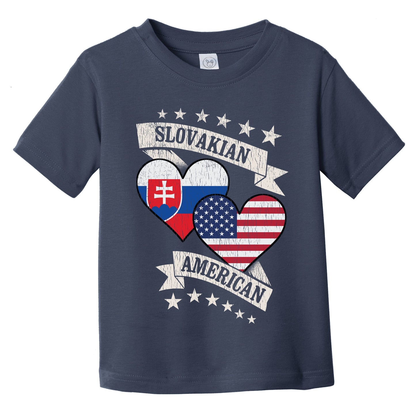 Slovakian American Heart Flags Slovakia America Infant Toddler T-Shirt