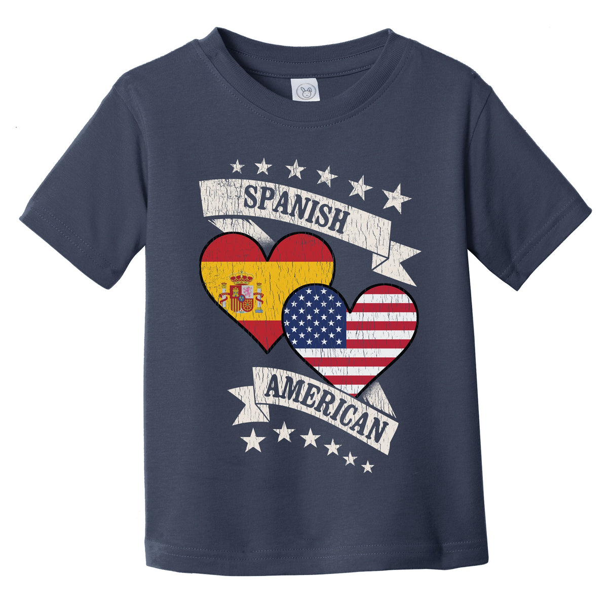 Spanish American Heart Flags Spain America Infant Toddler T-Shirt