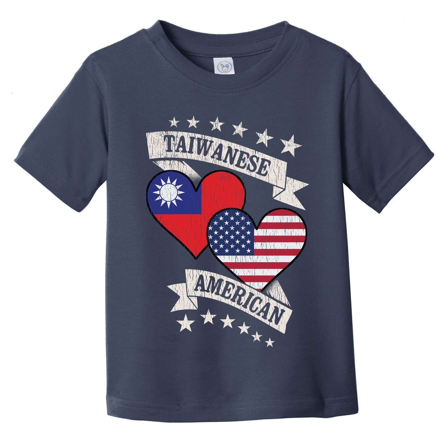Taiwanese American Heart Flags Taiwan America Infant Toddler T-Shirt