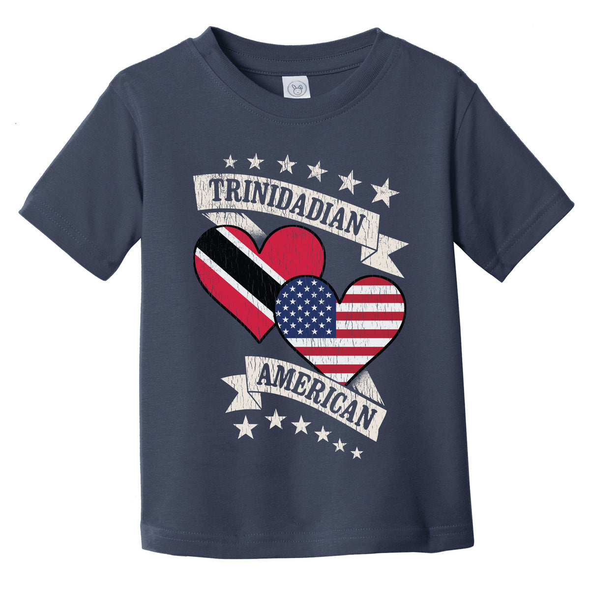 Trinidadian American Heart Flags Trinidad and Tobago America Infant Toddler T-Shirt