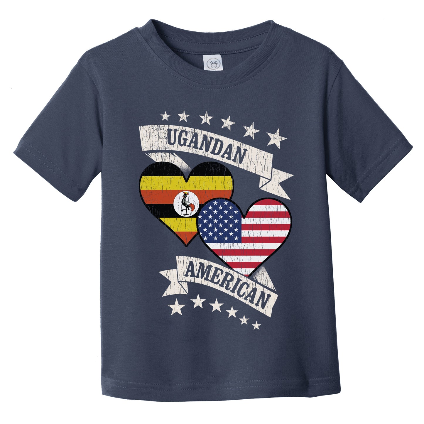 Ugandan American Heart Flags Uganda America Infant Toddler T-Shirt