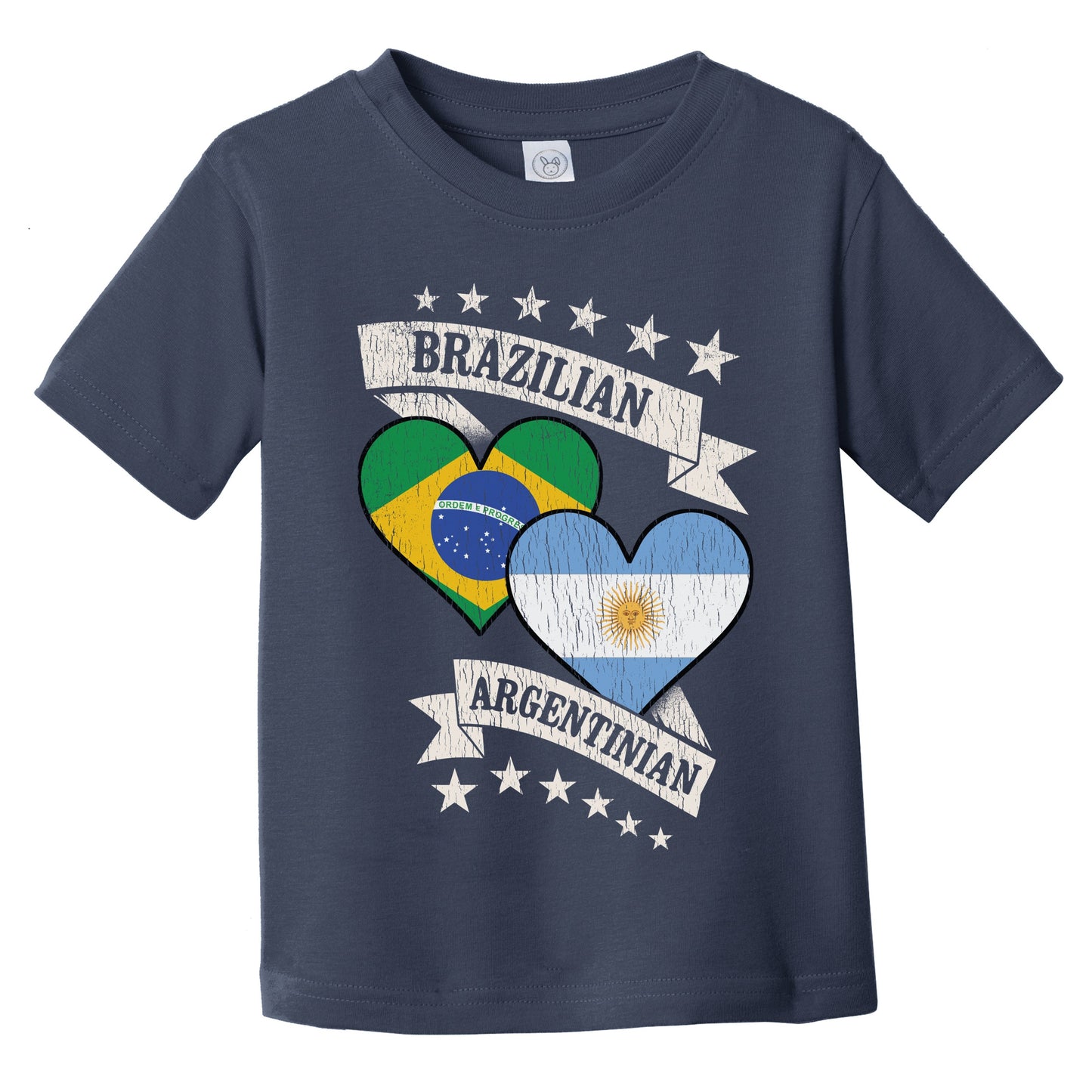 Brazilian Argentinian Heart Flags Brazil Argentina Infant Toddler T-Shirt