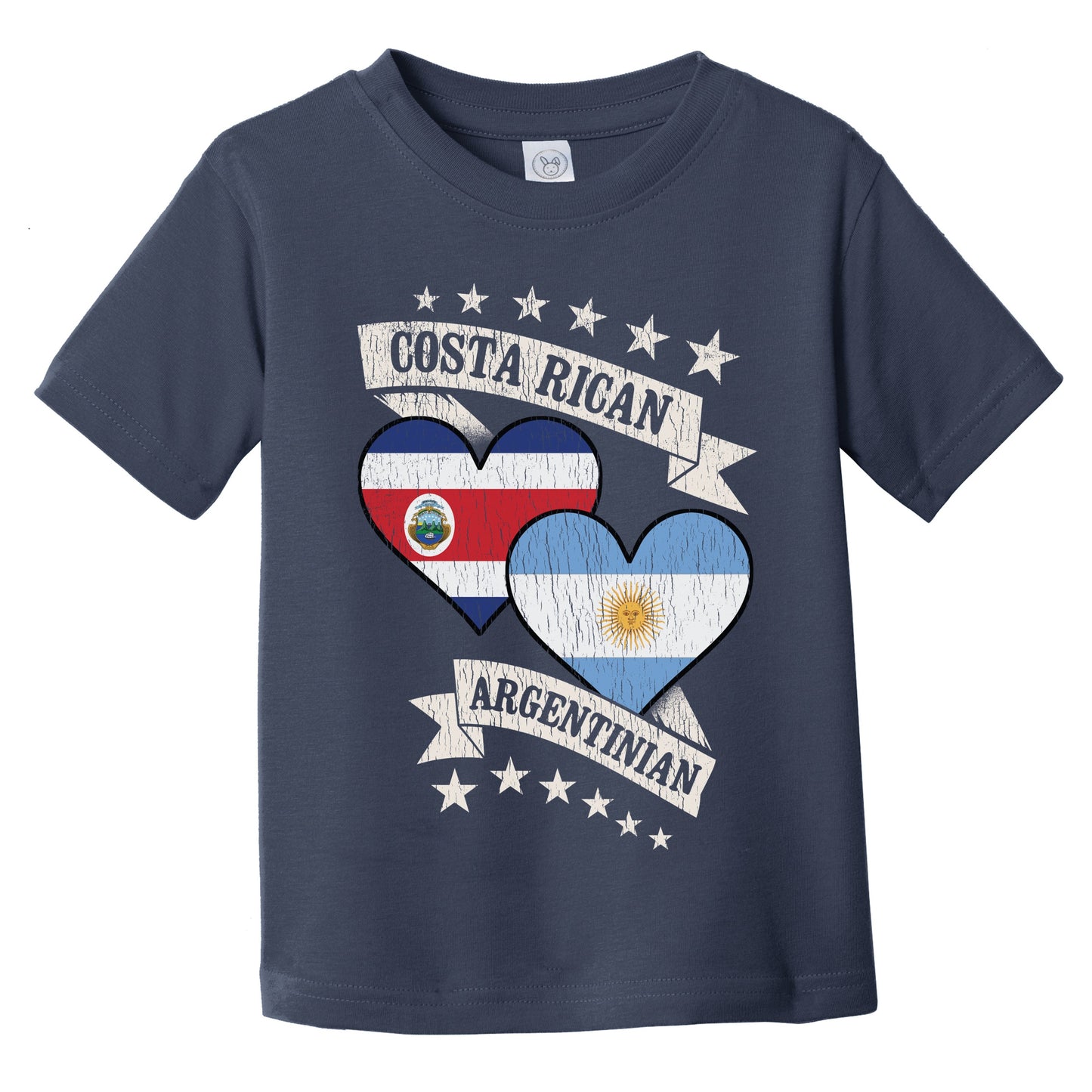 Costa Rican Argentinian Heart Flags Costa Rica Argentina Infant Toddler T-Shirt