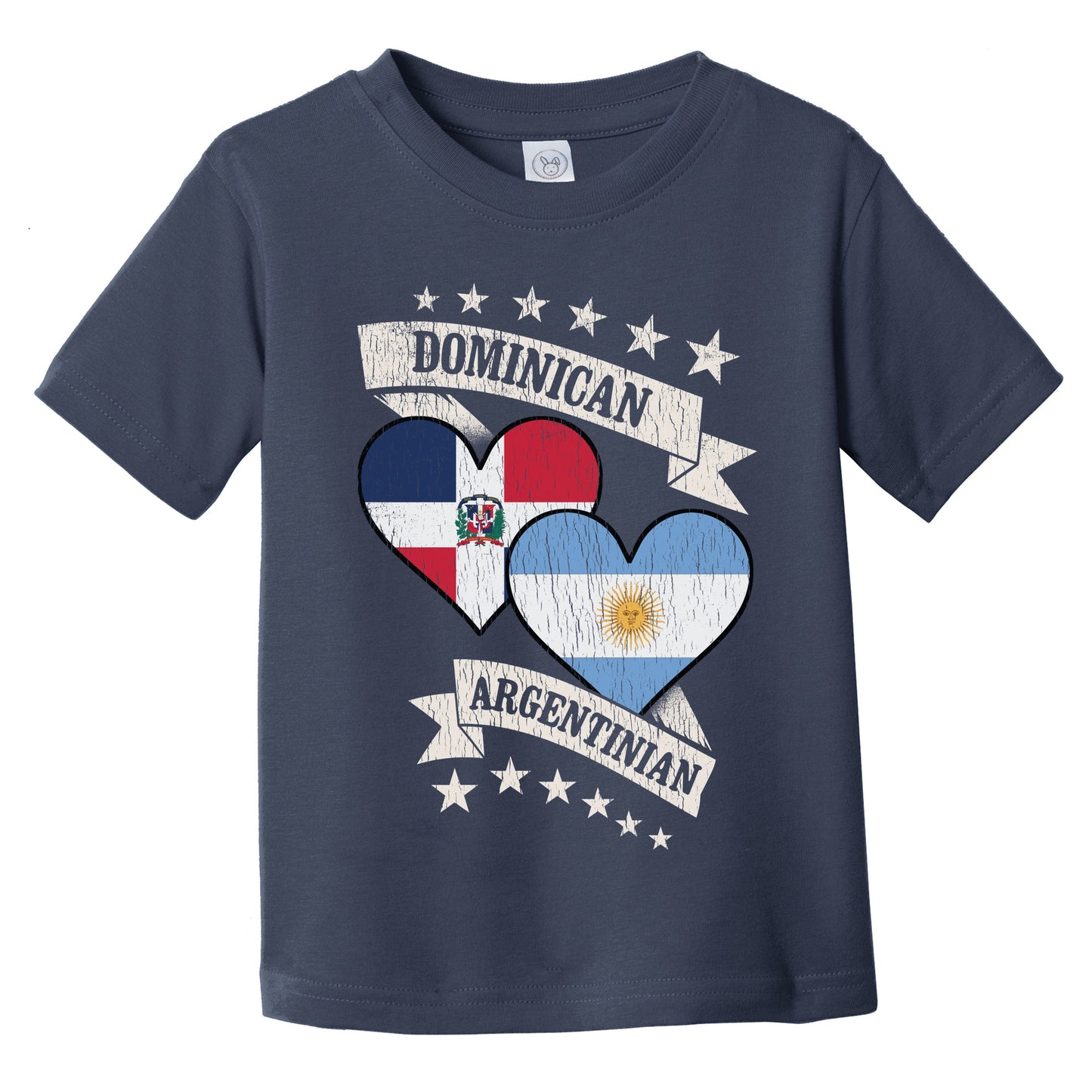 Dominican Argentinian Heart Flags Dominican Republic Argentina Infant Toddler T-Shirt