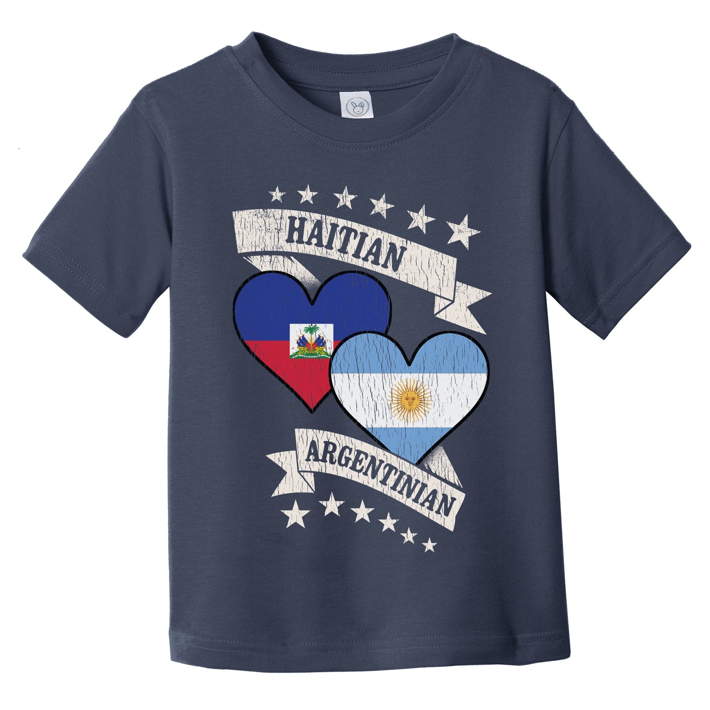 Haitian Argentinian Heart Flags Haiti Argentina Infant Toddler T-Shirt