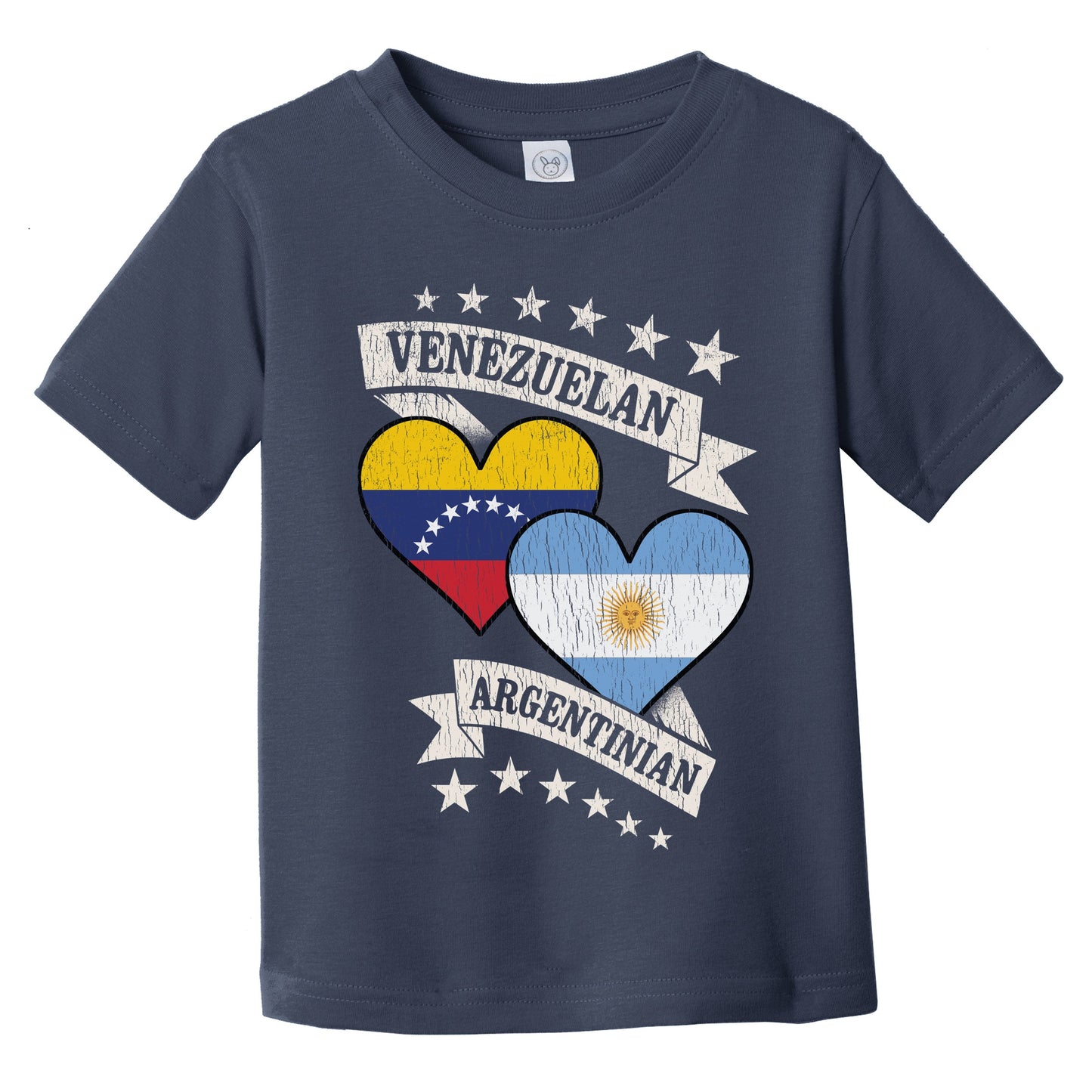 Venezuelan Argentinian Heart Flags Venezuela Argentina Infant Toddler T-Shirt
