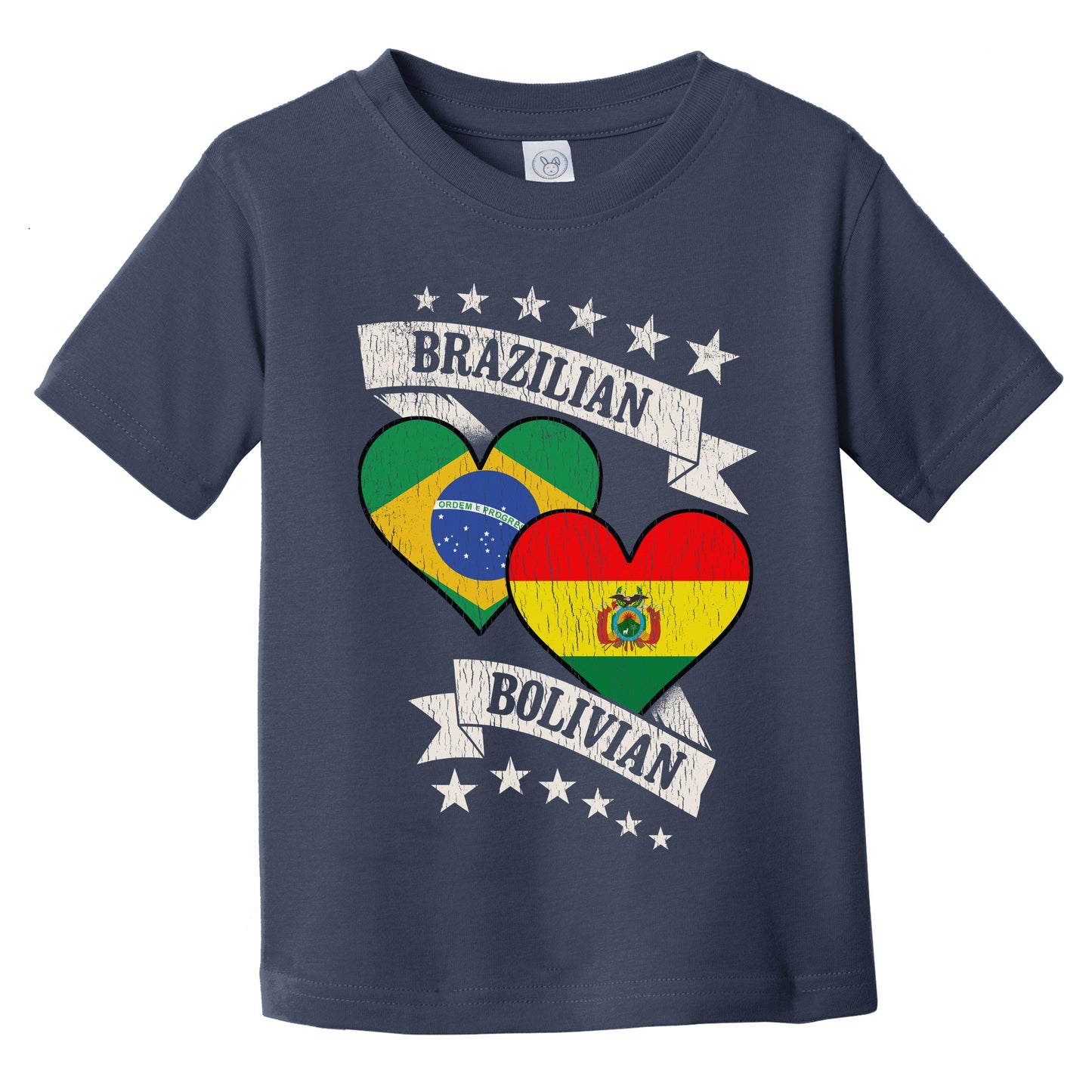 Brazilian Bolivian Heart Flags Brazil Bolivia Infant Toddler T-Shirt