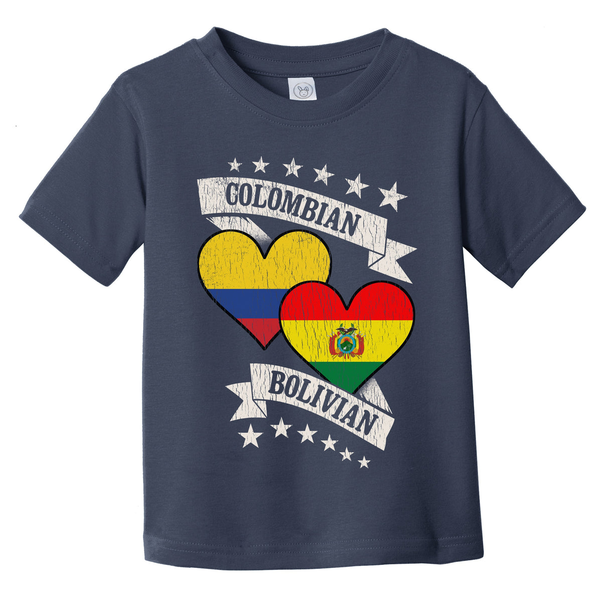 Colombian Bolivian Heart Flags Colombia Bolivia Infant Toddler T-Shirt