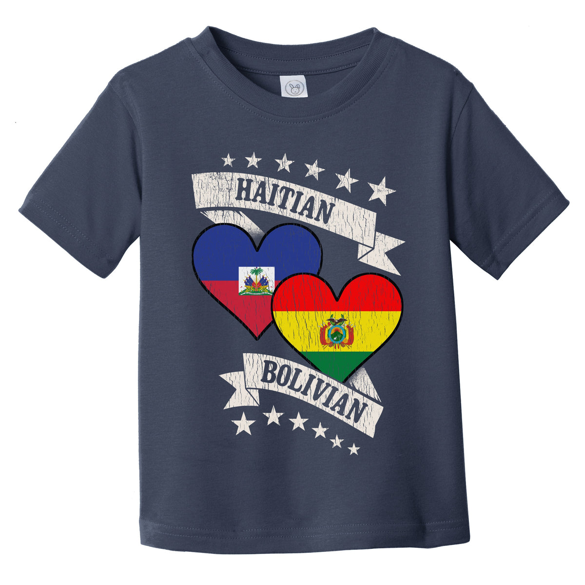 Haitian Bolivian Heart Flags Haiti Bolivia Infant Toddler T-Shirt