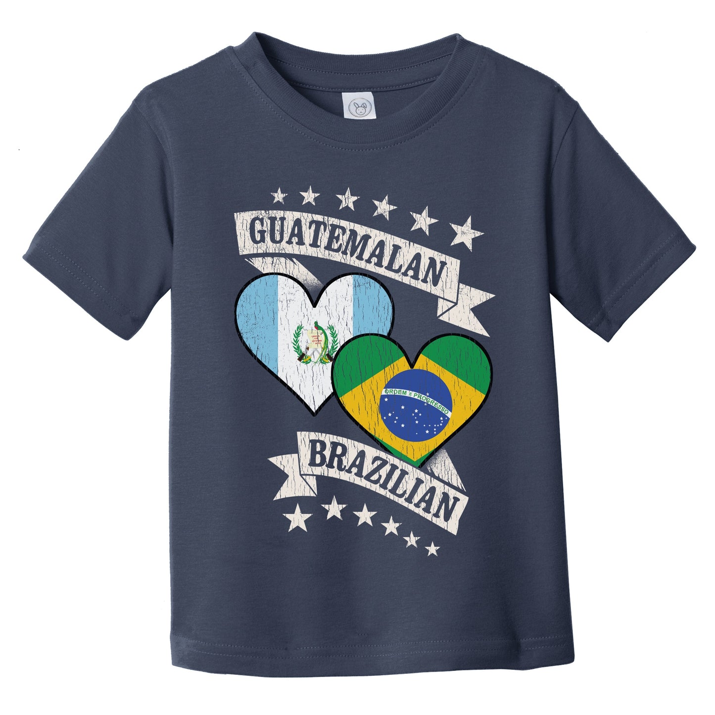 Guatemalan Brazilian Heart Flags Guatemala Brazil Infant Toddler T-Shirt