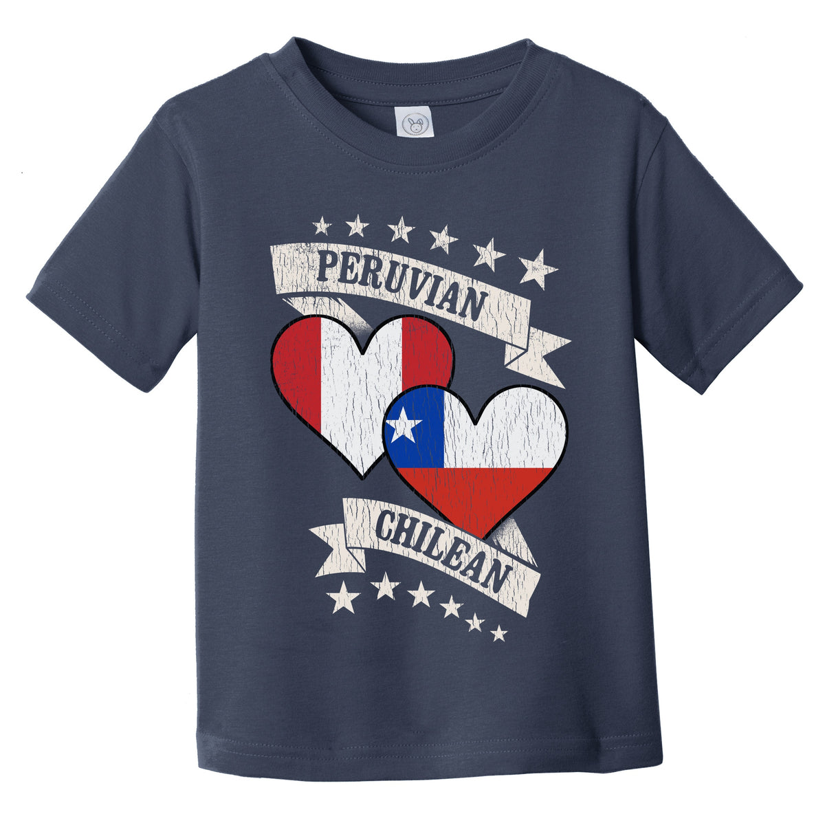Peruvian Chilean Heart Flags Peru Chile Infant Toddler T-Shirt