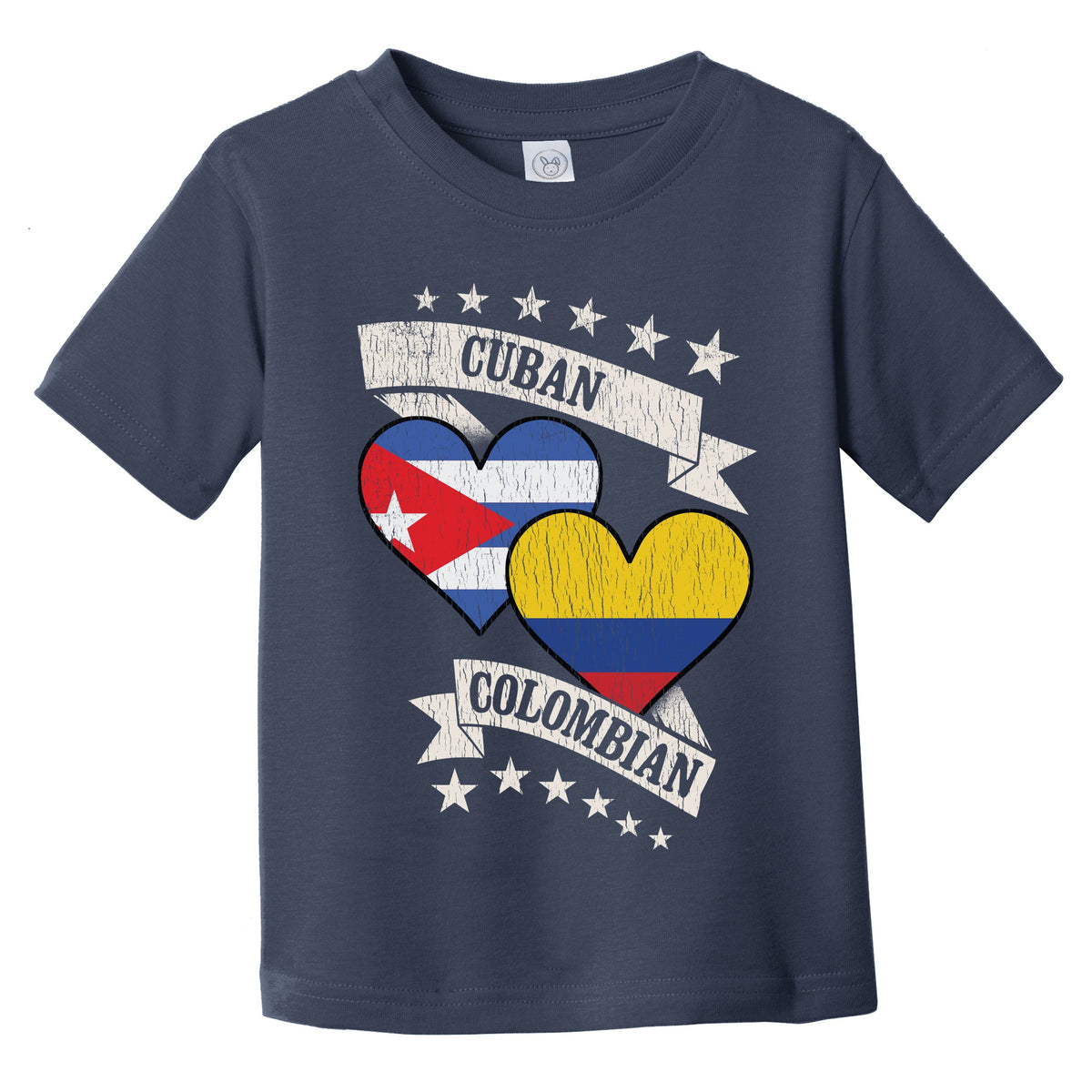Cuban Colombian Heart Flags Cuba Colombia Infant Toddler T-Shirt