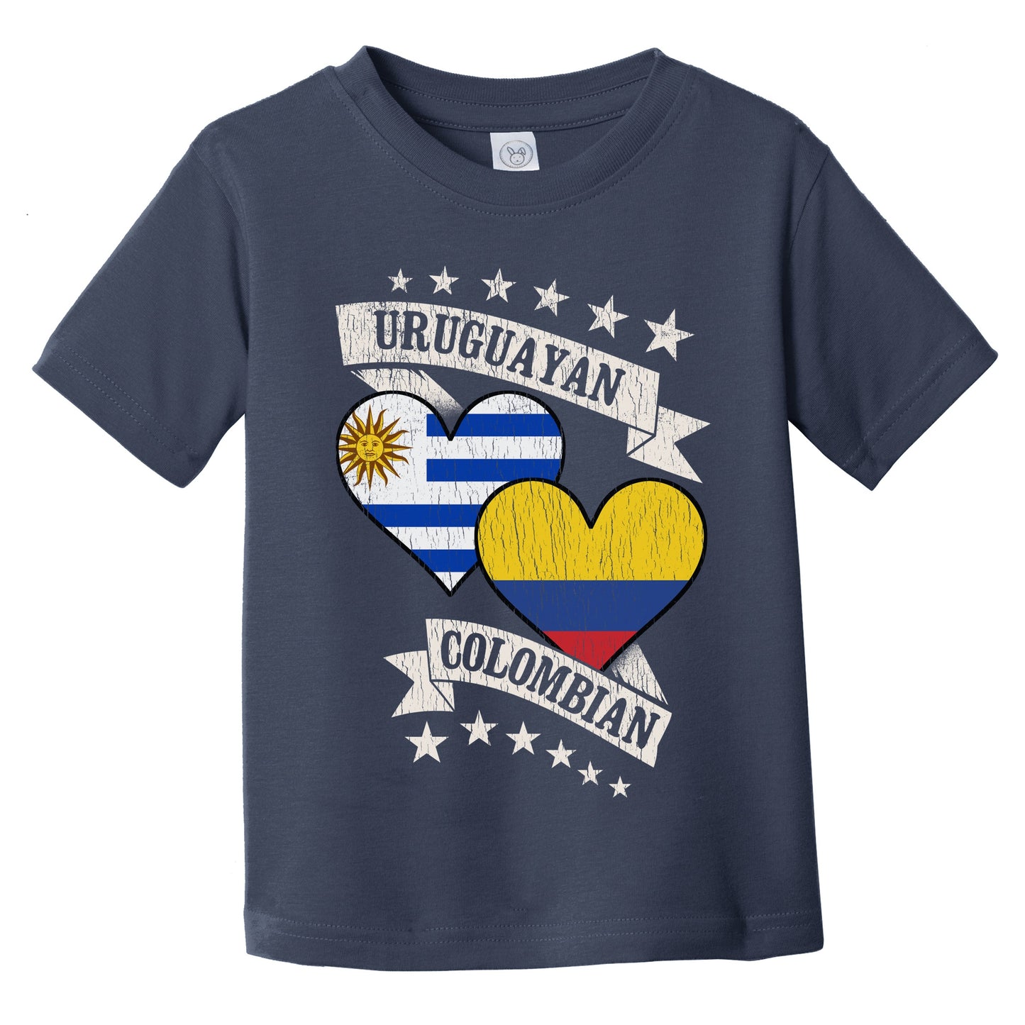 Uruguayan Colombian Heart Flags Uruguay Colombia Infant Toddler T-Shirt