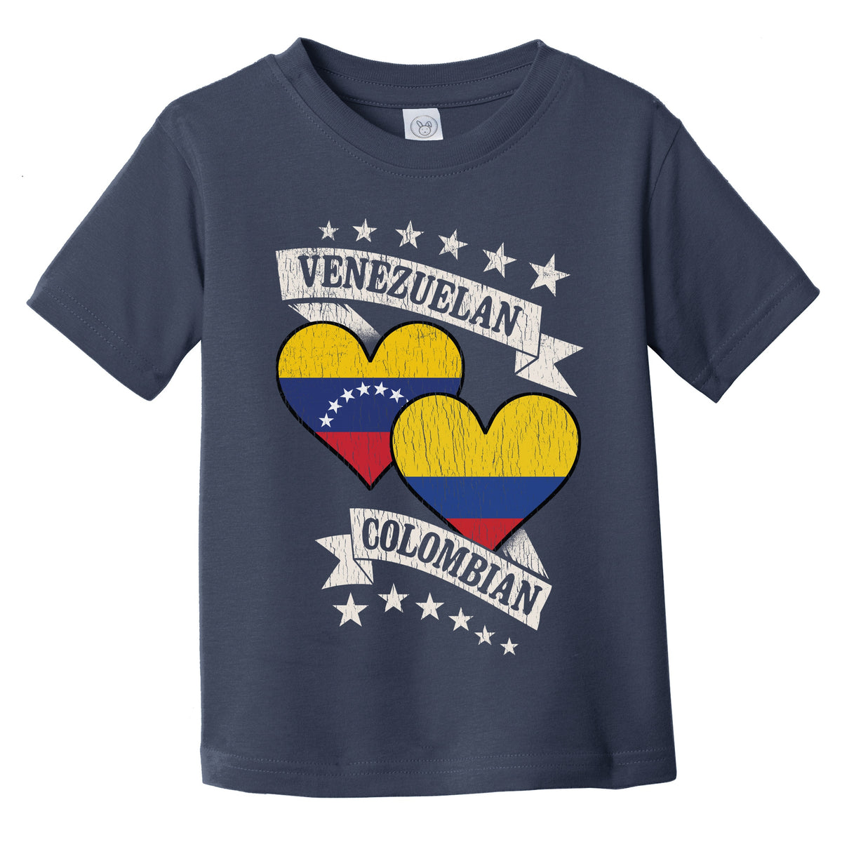Venezuelan Colombian Heart Flags Venezuela Colombia Infant Toddler T-Shirt