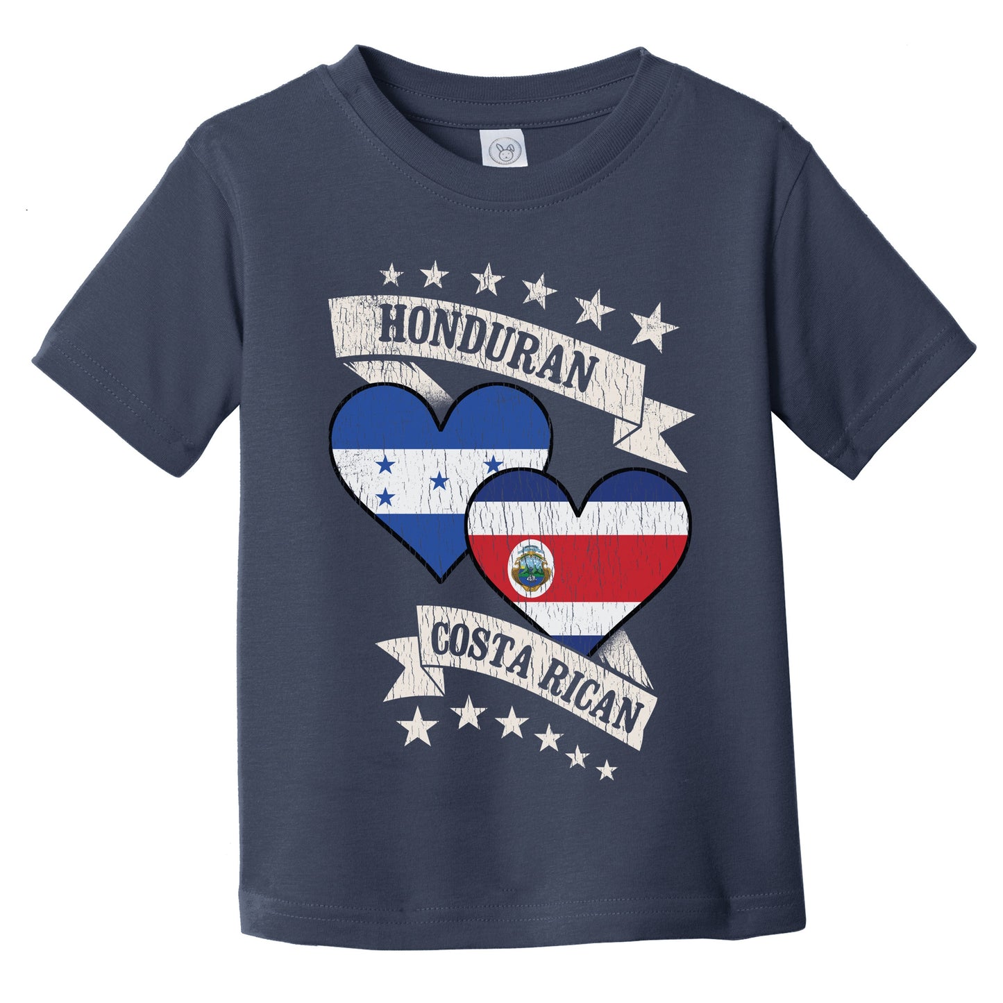 Honduran Costa Rican Heart Flags Honduras Costa Rica Infant Toddler T-Shirt