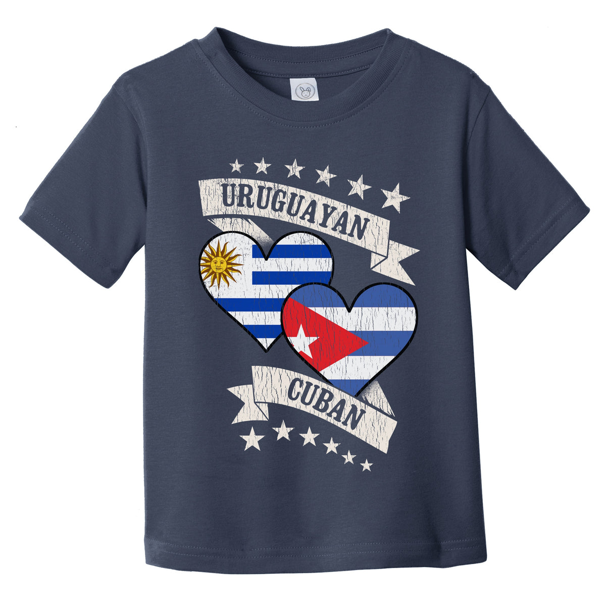 Uruguayan Cuban Heart Flags Uruguay Cuba Infant Toddler T-Shirt