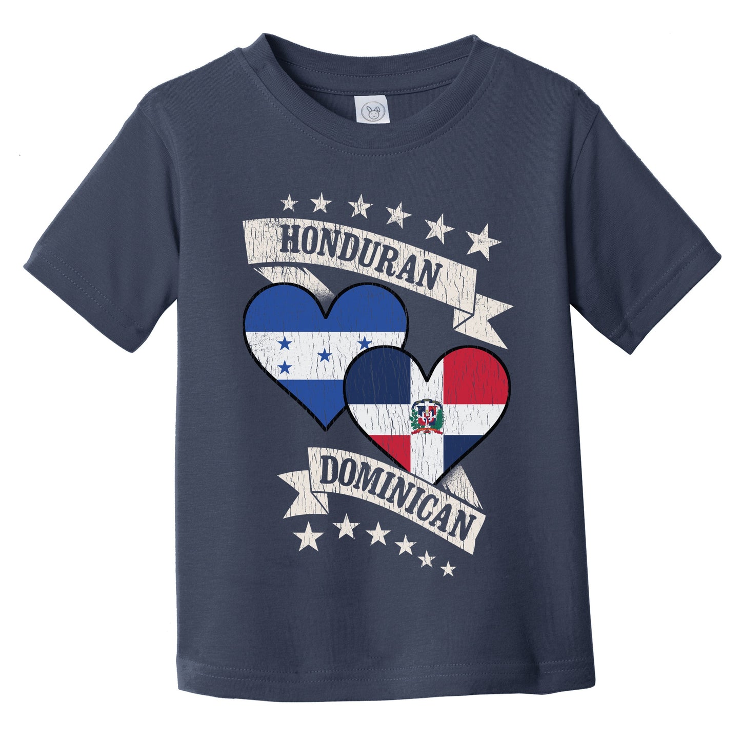 Honduran Dominican Heart Flags Honduras Dominican Republic Infant Toddler T-Shirt