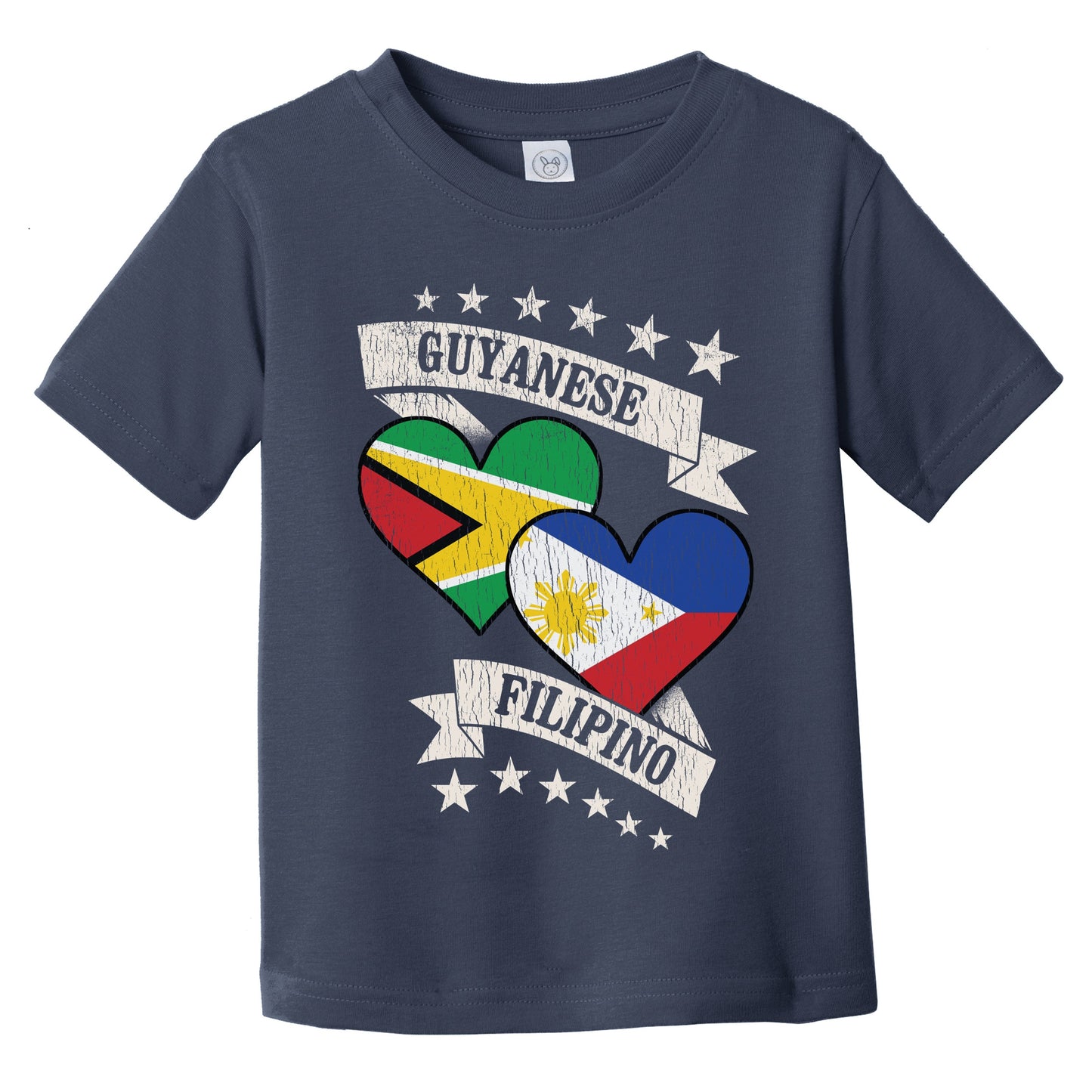 Guyanese Filipino Heart Flags Guyana Philippines Infant Toddler T-Shirt