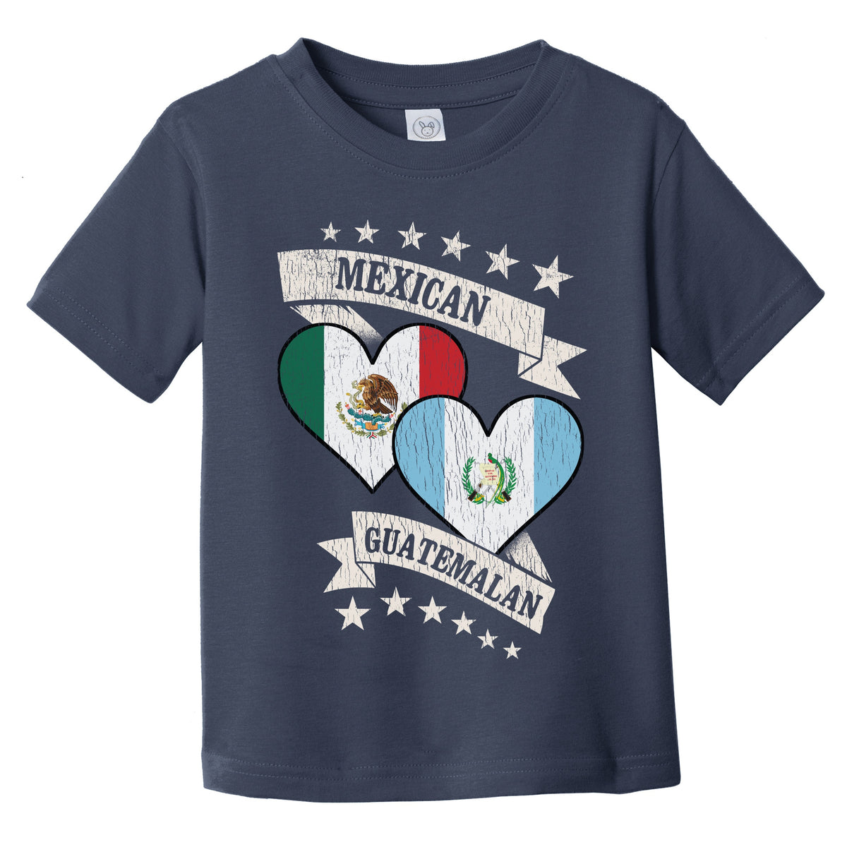 Mexican Guatemalan Heart Flags Mexico Guatemala Infant Toddler T-Shirt