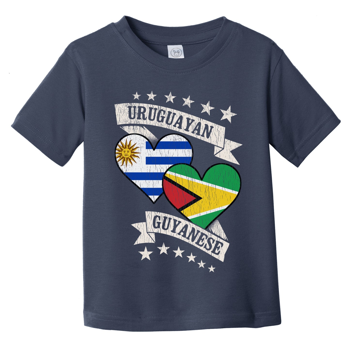 Uruguayan Guyanese Heart Flags Uruguay Guyana Infant Toddler T-Shirt