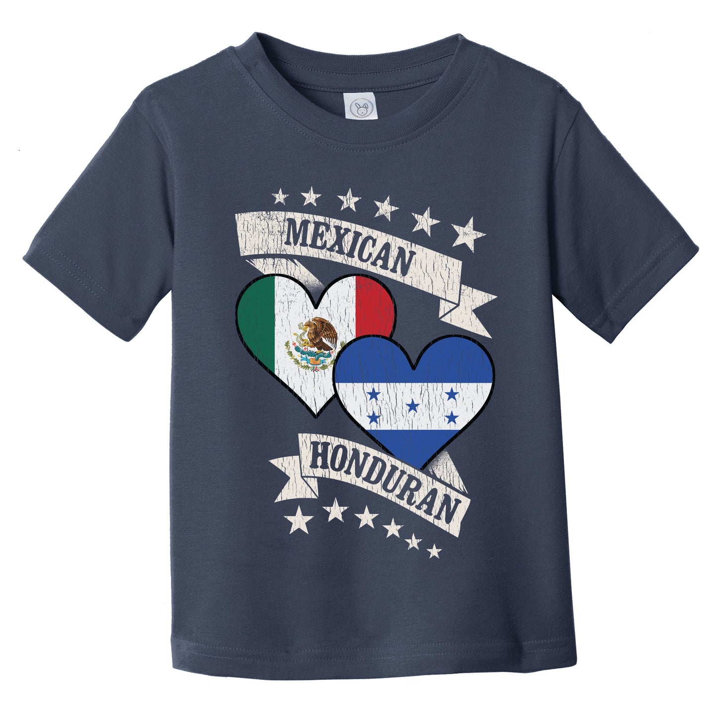 Mexican Honduran Heart Flags Mexico Honduras Infant Toddler T-Shirt