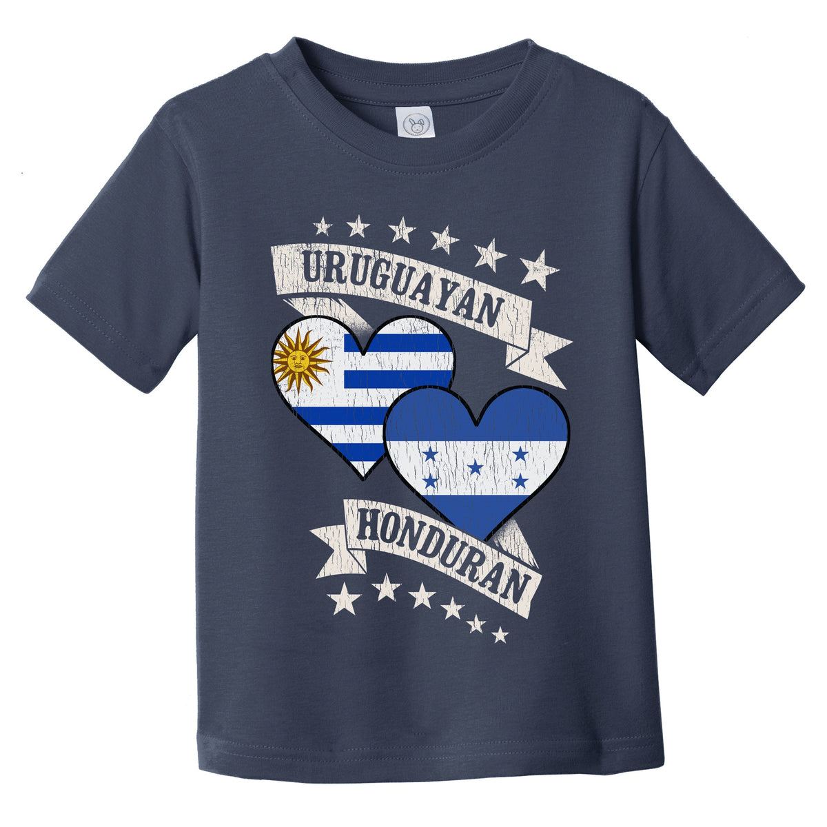 Uruguayan Honduran Heart Flags Uruguay Honduras Infant Toddler T-Shirt