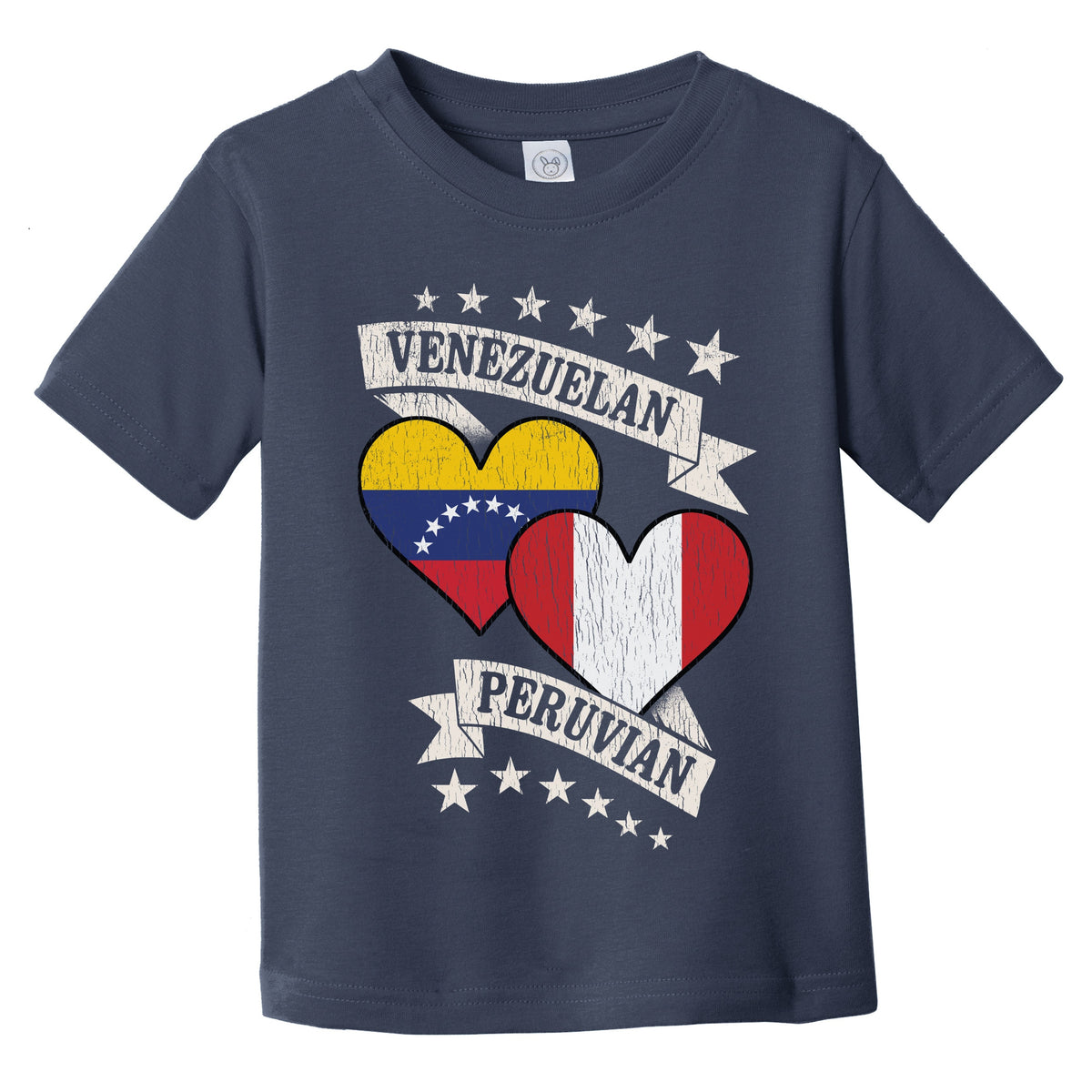 Venezuelan Peruvian Heart Flags Venezuela Peru Infant Toddler T-Shirt