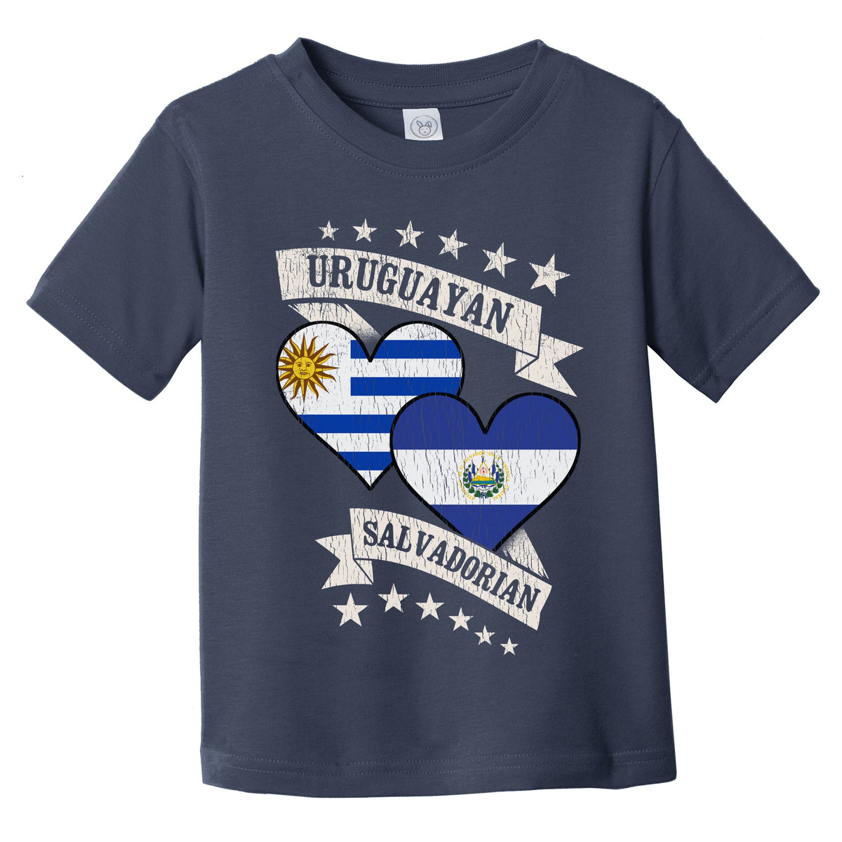 Uruguayan Salvadorian Heart Flags Uruguay El Salvador Infant Toddler T-Shirt