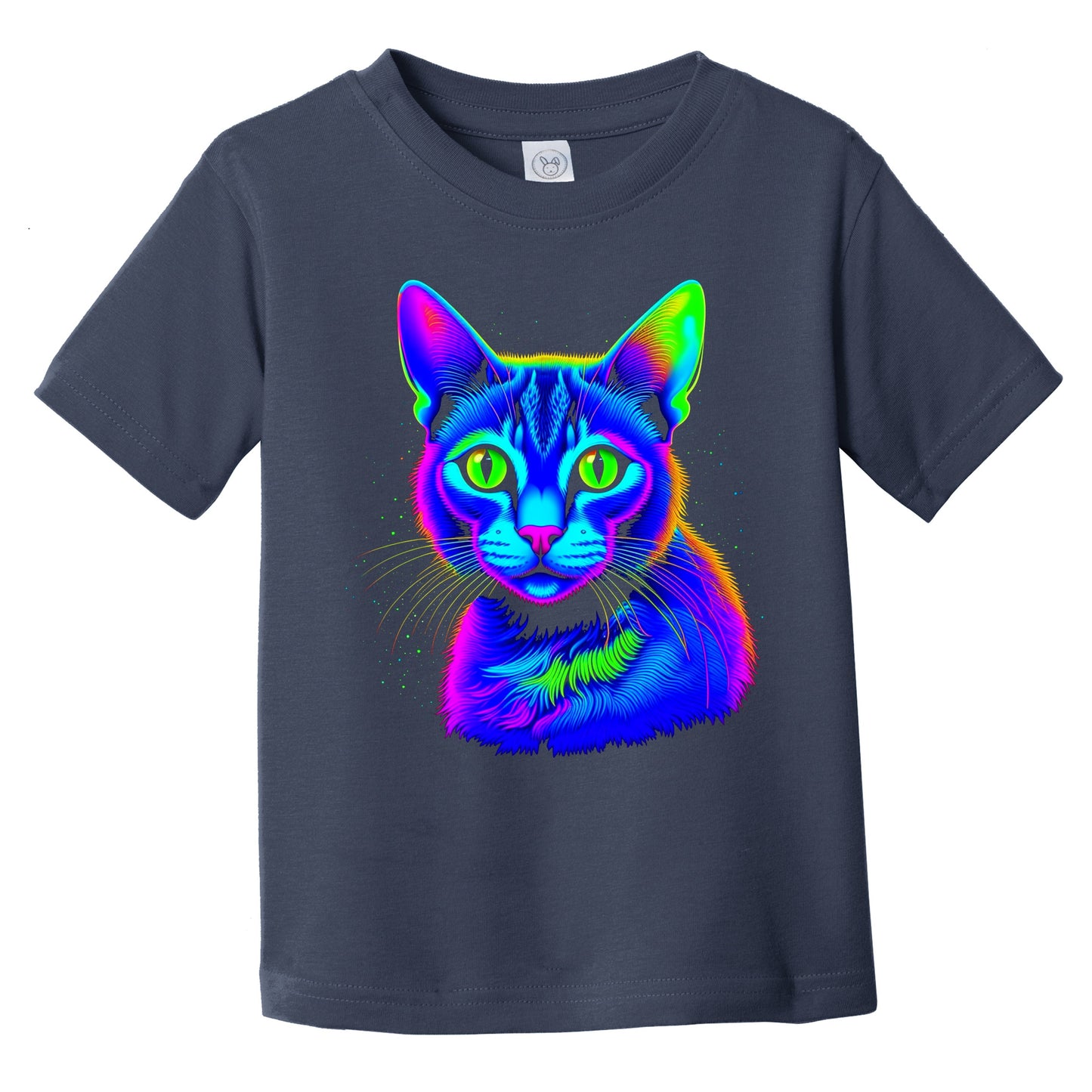 Colorful Bright Abyssinian Cat Vibrant Psychedelic Cat Art Infant Toddler T-Shirt