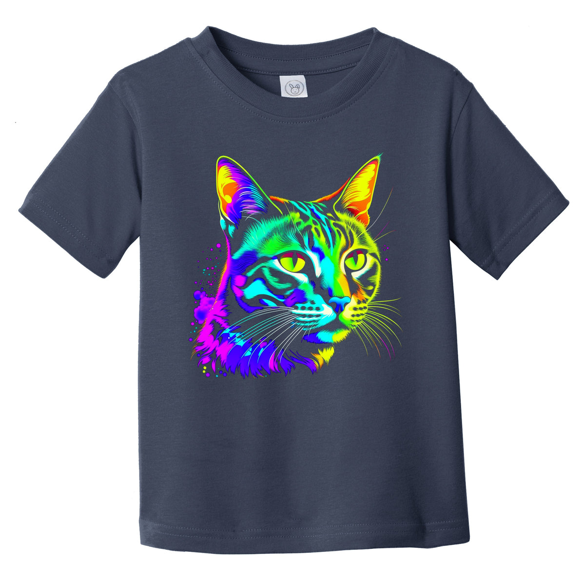 Colorful Bright Bengal Cat Vibrant Psychedelic Cat Art Infant Toddler T-Shirt