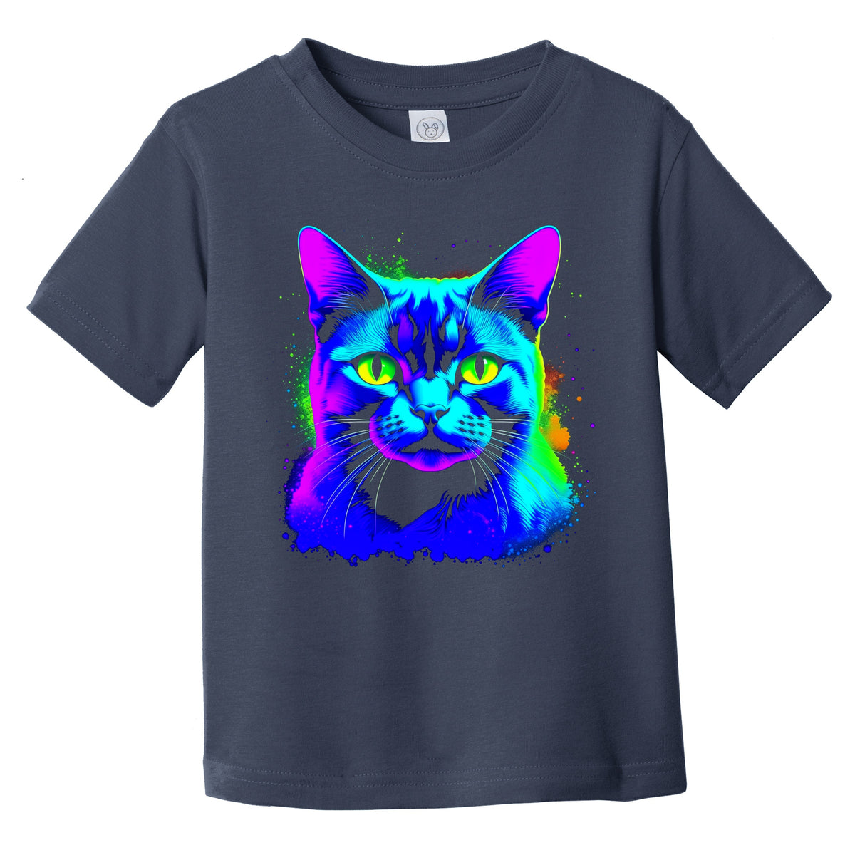 Colorful Bright Burmese Cat Vibrant Psychedelic Cat Art Infant Toddler T-Shirt