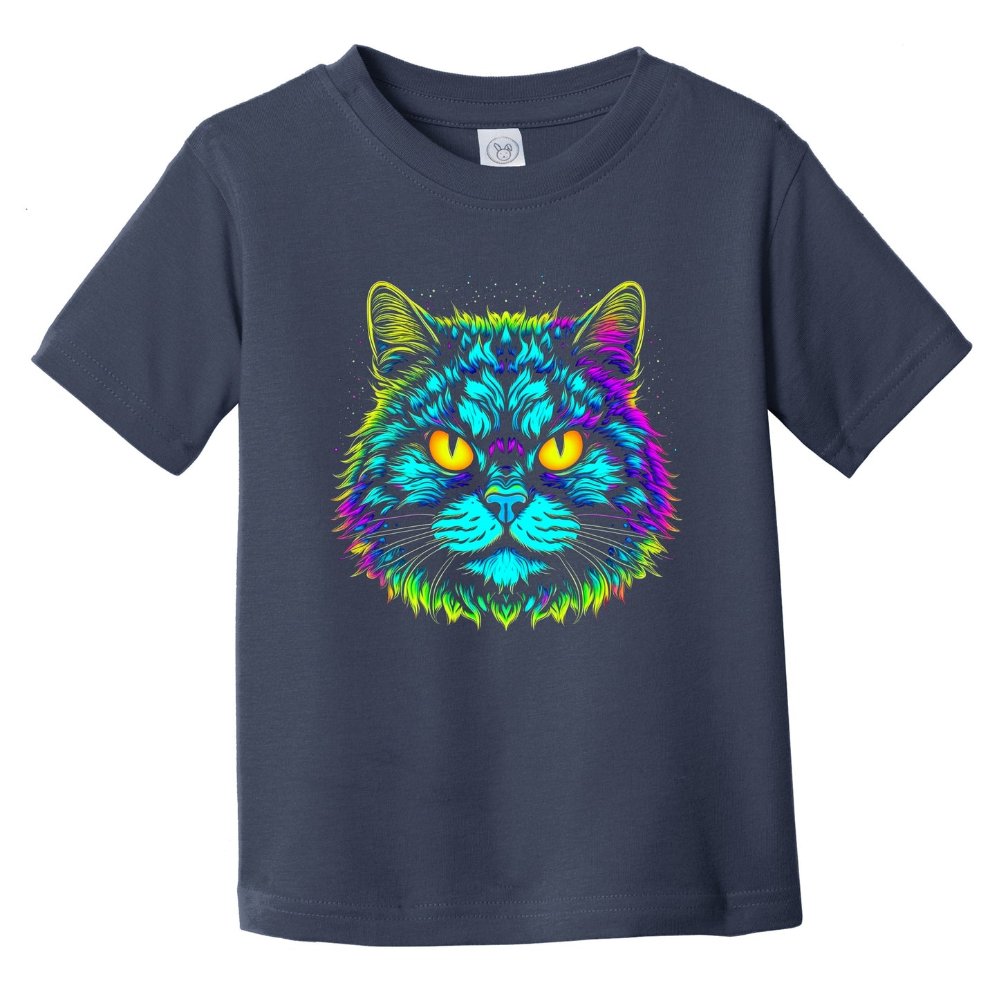 Colorful Bright Selkirk Rex Cat Vibrant Psychedelic Cat Art Infant Toddler T-Shirt