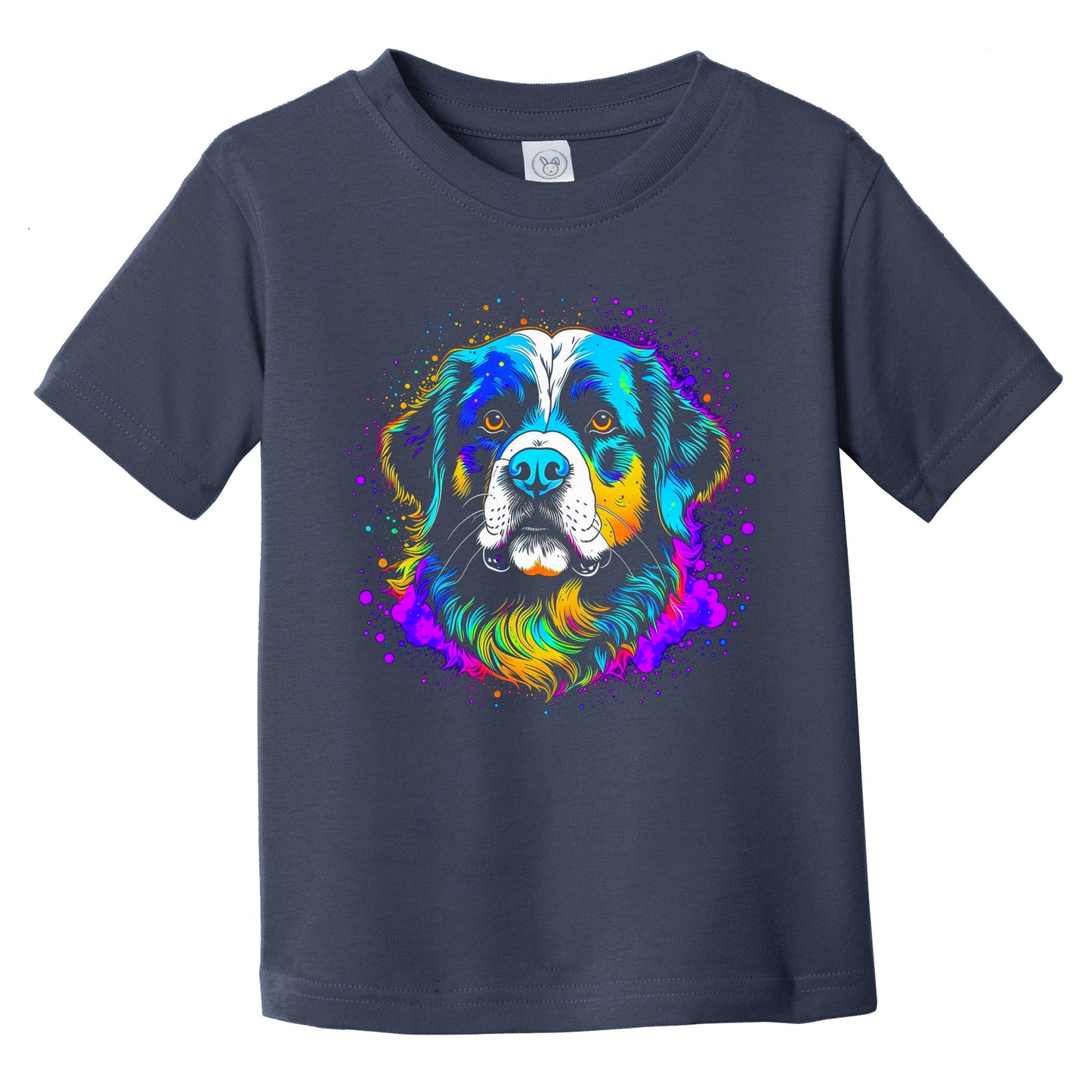 Colorful Bright Bernese Mountain Dog Vibrant Psychedelic Art Infant Toddler T-Shirt