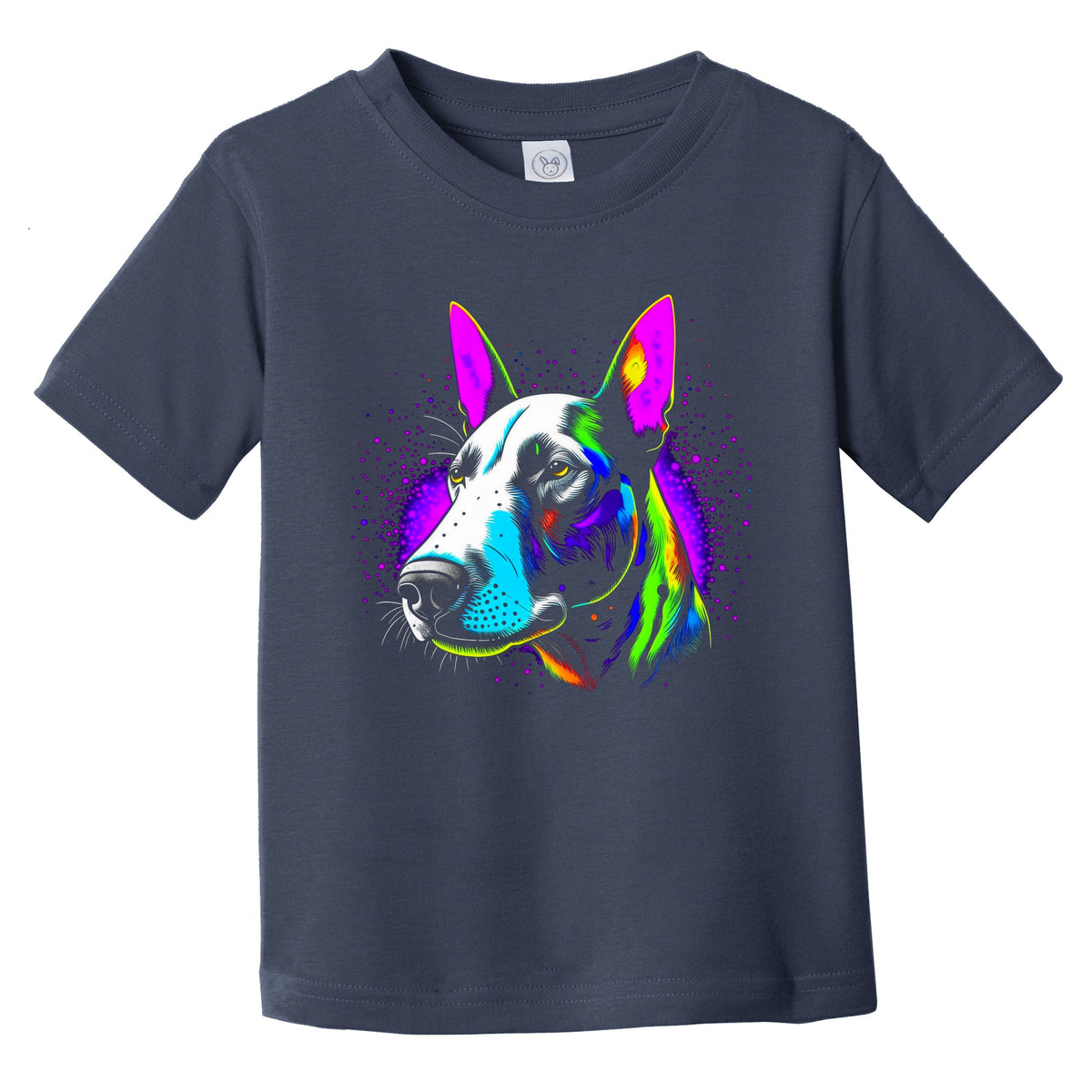 Colorful Bright Bull Terrier Vibrant Psychedelic Dog Art Infant Toddler T-Shirt