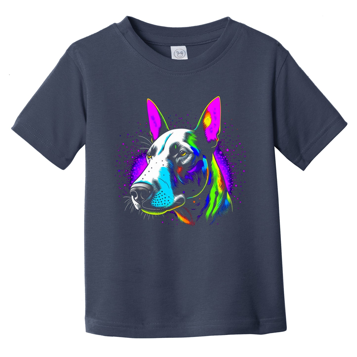 Colorful Bright Bull Terrier Vibrant Psychedelic Dog Art Infant Toddler T-Shirt