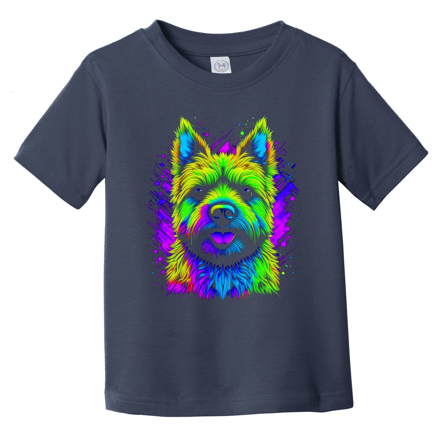 Colorful Bright Cairn Terrier Vibrant Psychedelic Dog Art Infant Toddler T-Shirt