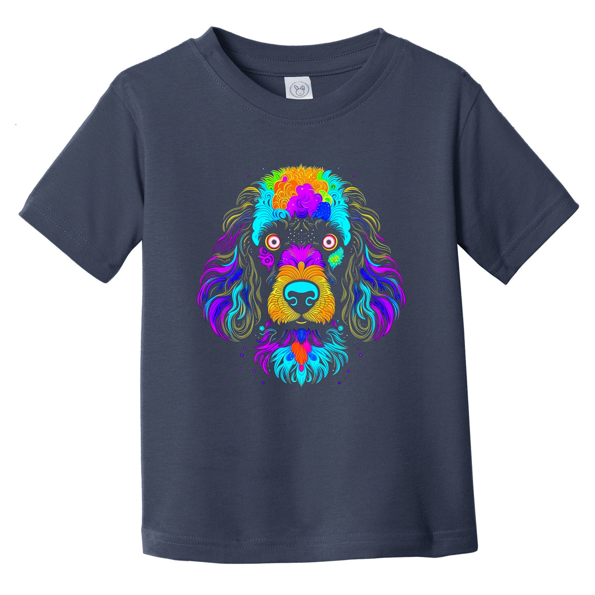 Colorful Bright Poodle Vibrant Psychedelic Dog Art Infant Toddler T-Shirt