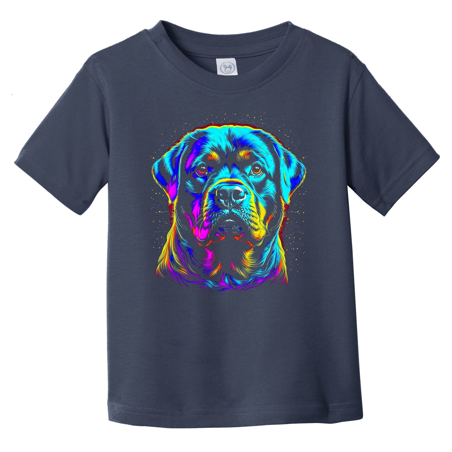 Colorful Bright Rottweiler Vibrant Psychedelic Dog Art Infant Toddler T-Shirt