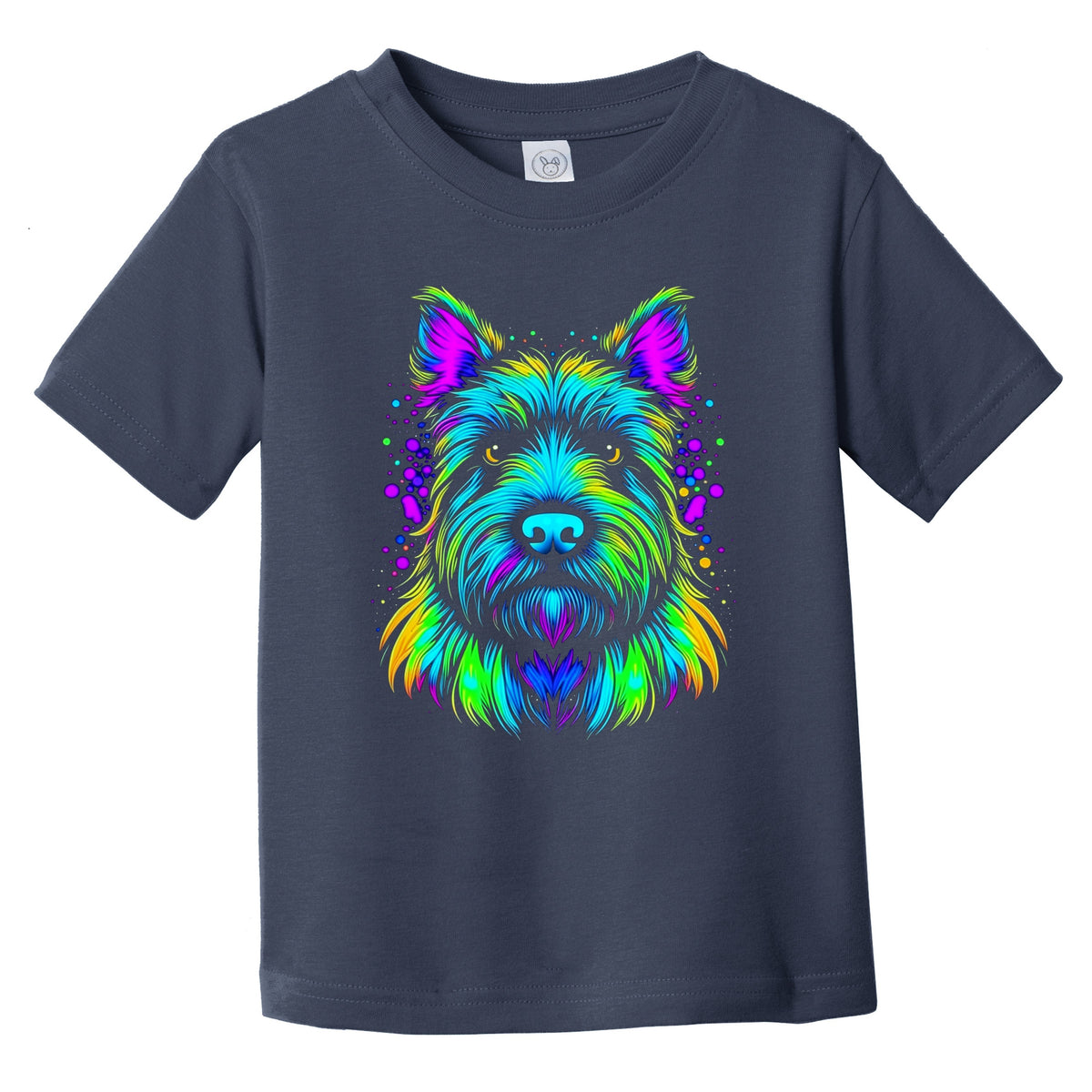 Colorful Bright Scottish Terrier Vibrant Psychedelic Dog Art Infant Toddler T-Shirt