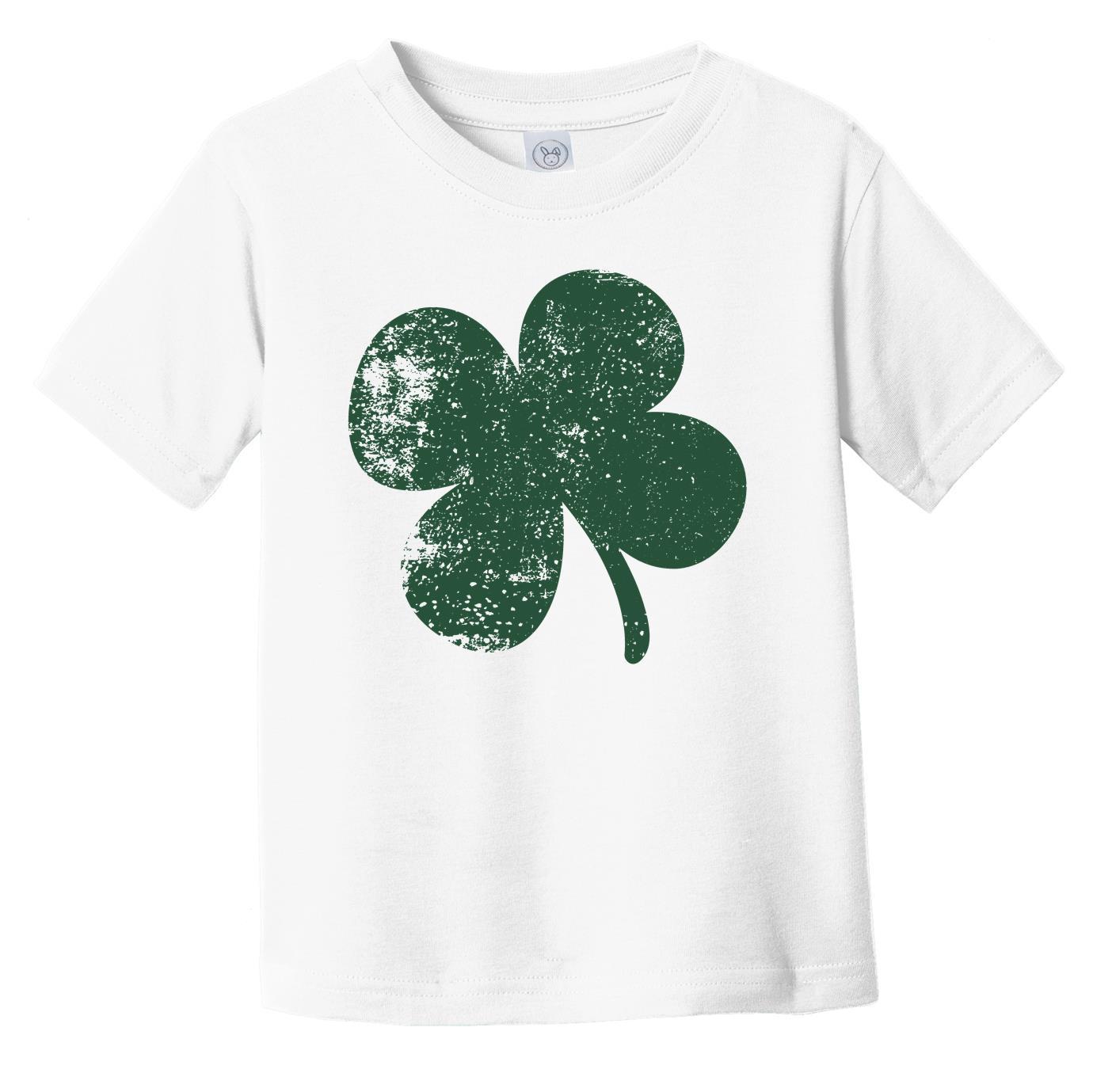 Distressed Green Shamrock Infant Toddler T-Shirt - Irish Infant Toddler T-Shirt for St. Patrick's Day
