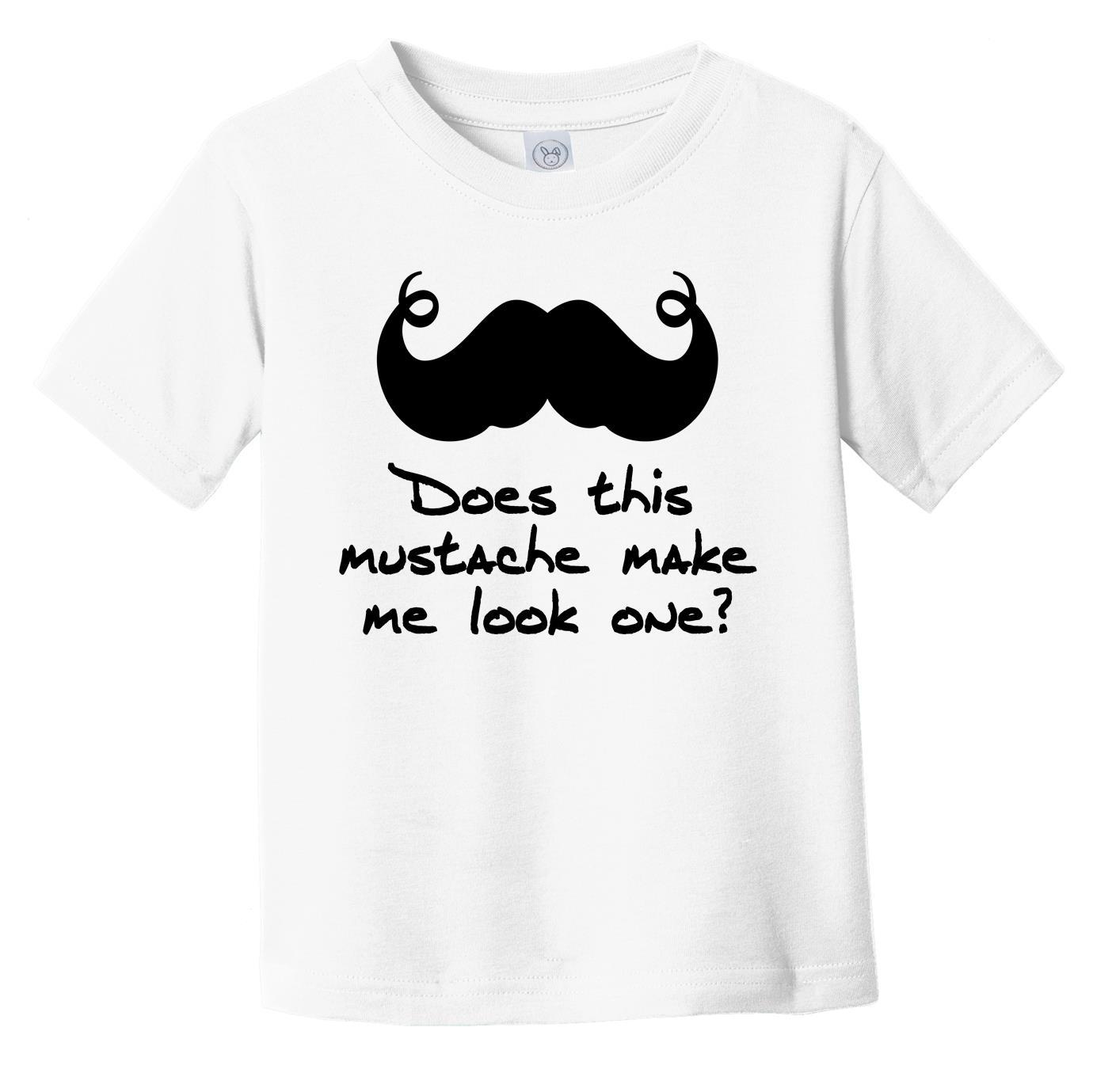 Does This Mustache Make Me Look One? Funny First Birthday T-Shirt for One  Year Old Baby