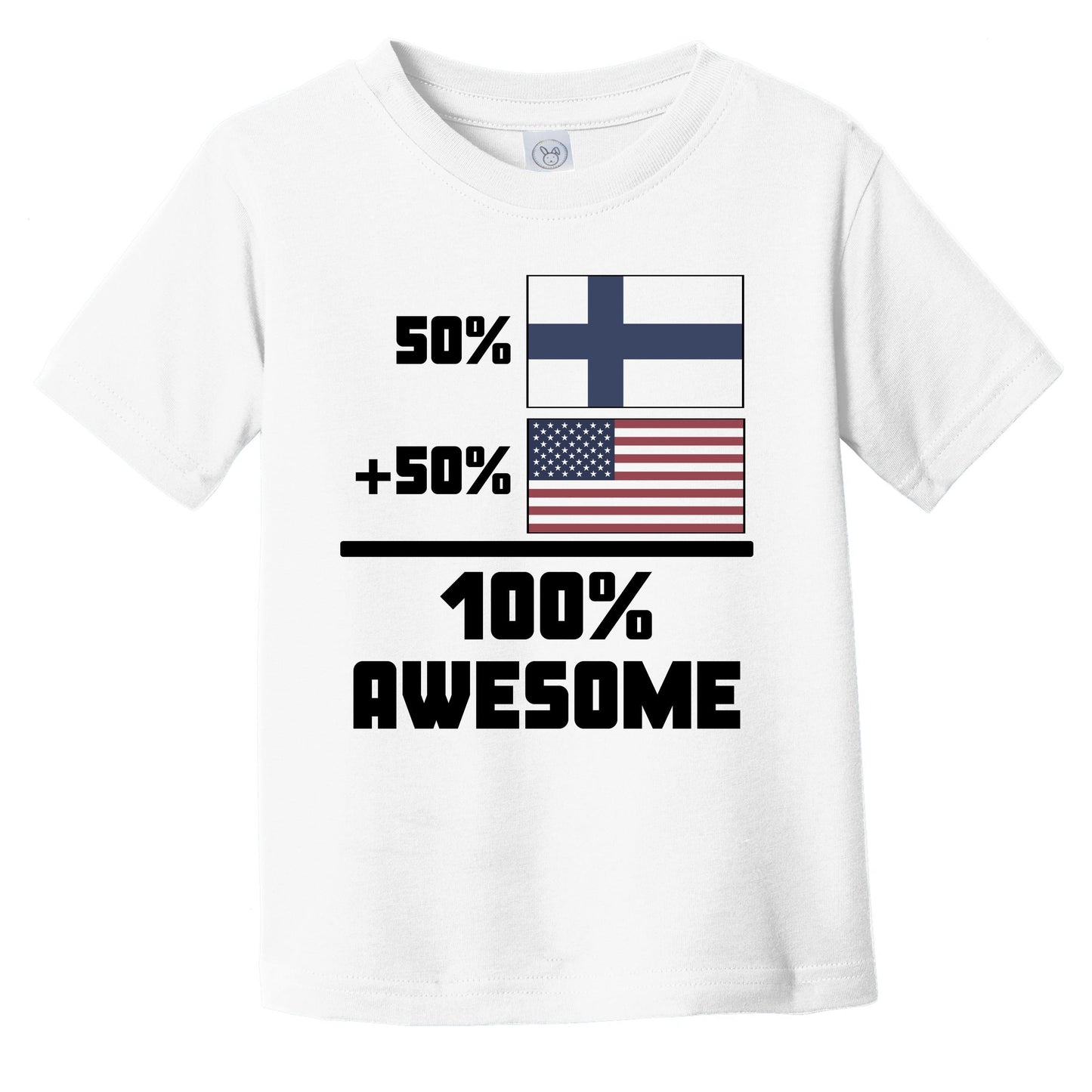 50% Finnish 50% American 100% Awesome Funny Flag Infant Toddler T-Shirt