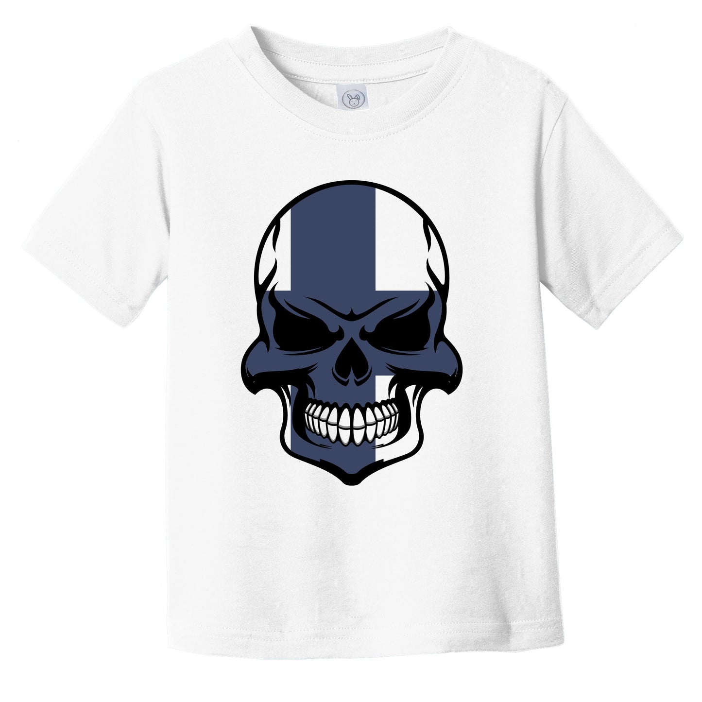 Finnish Flag Skull Cool Finland Skull Infant Toddler T-Shirt